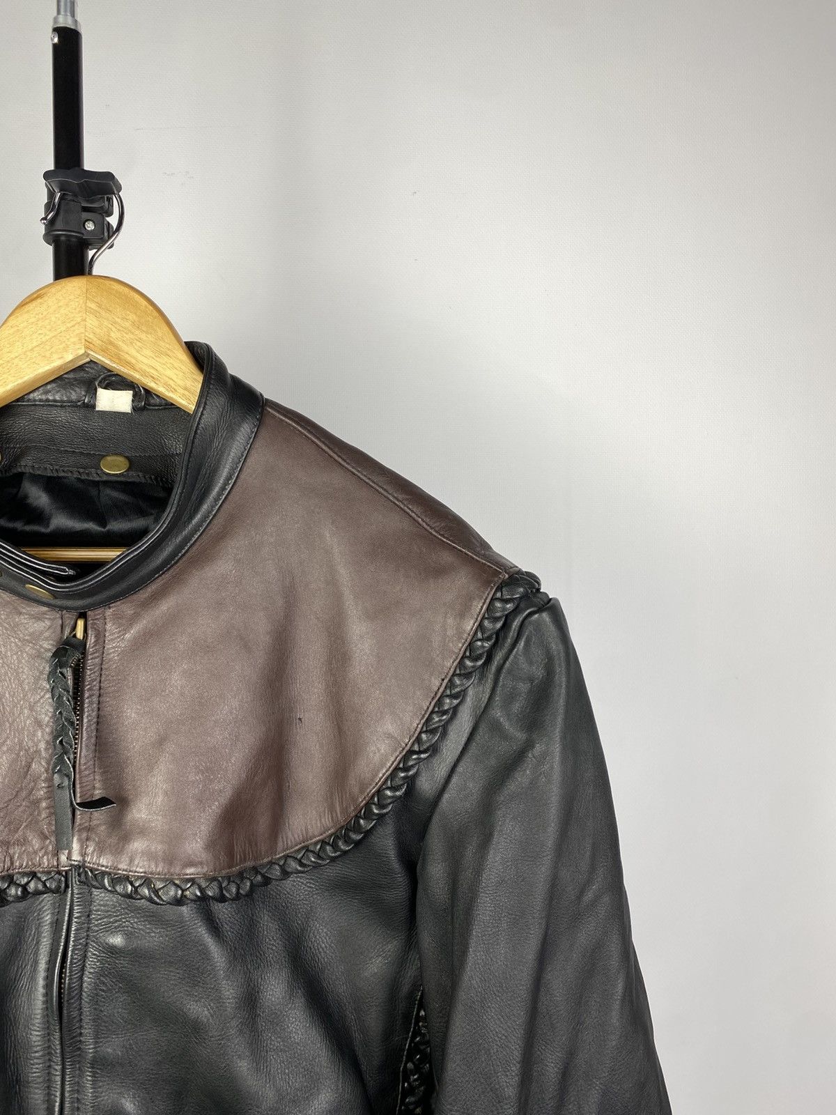 Cowboy Equipment × Vintage Vintage Biker Cowboy Leather MOTO Bomber Jacket Rock Punk Size US L / EU 52-54 / 3 - 3 Thumbnail