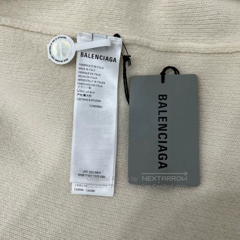 Balenciaga Balenciaga White Sleeve Logo Cardigan Size US S / EU 44-46 / 1 - 5 Thumbnail