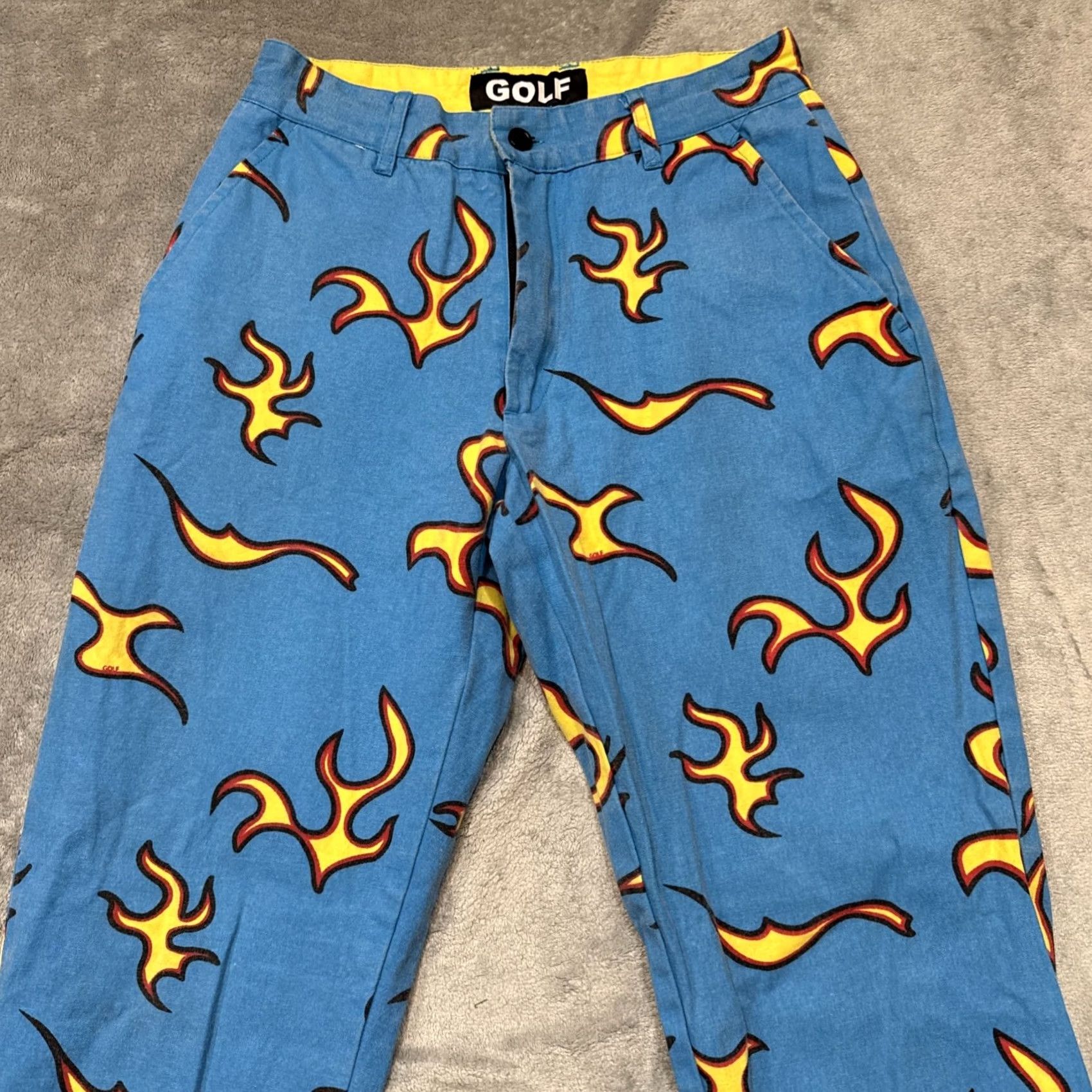 Golf Wang GOLF WANG Flame Pants Mens 28x27 Blue Cotton Tapered Chino Tyler The Creator Size US 28 / EU 44 - 2 Thumbnail
