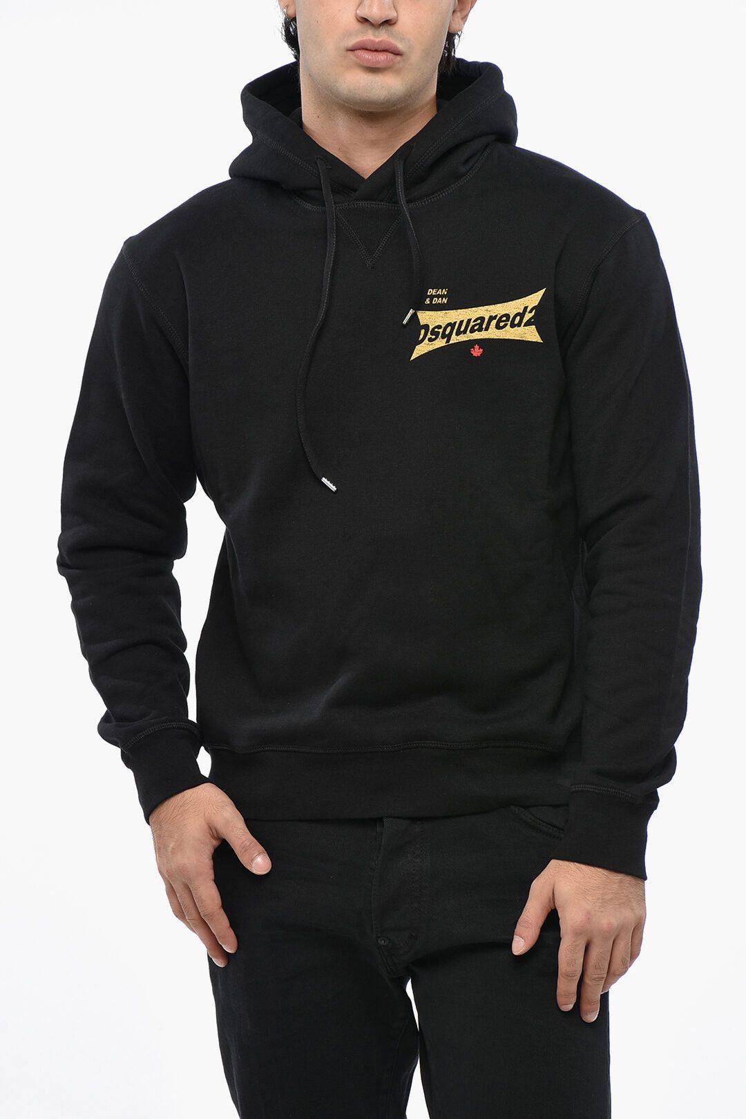 Cotton Fleece Hoodie with Side Logo