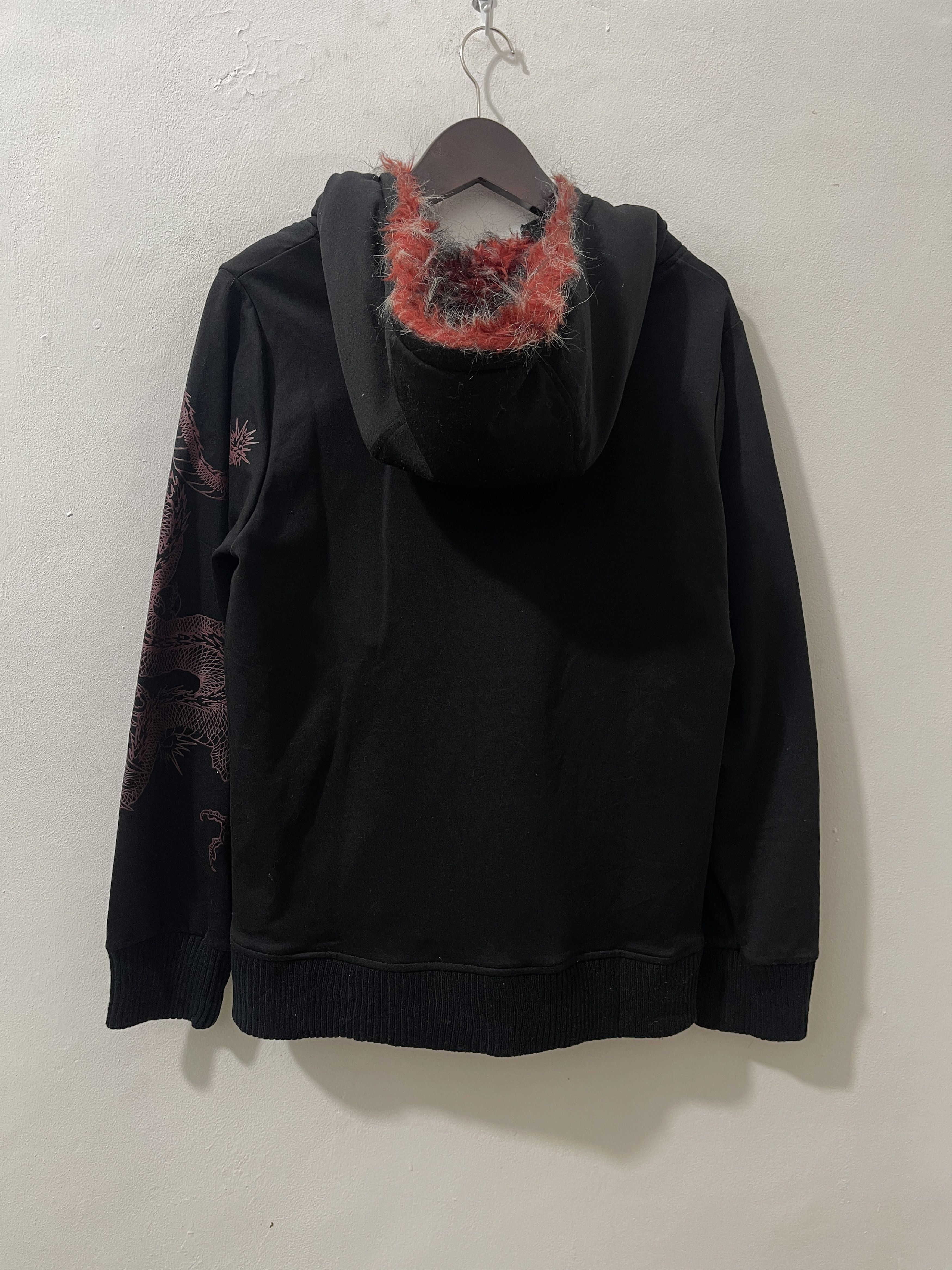 Japanese Brand 2000s Anima Japanese Red Dragon Y2k Fur Vkei Hoodie Size US M / EU 48-50 / 2 - 9 Thumbnail