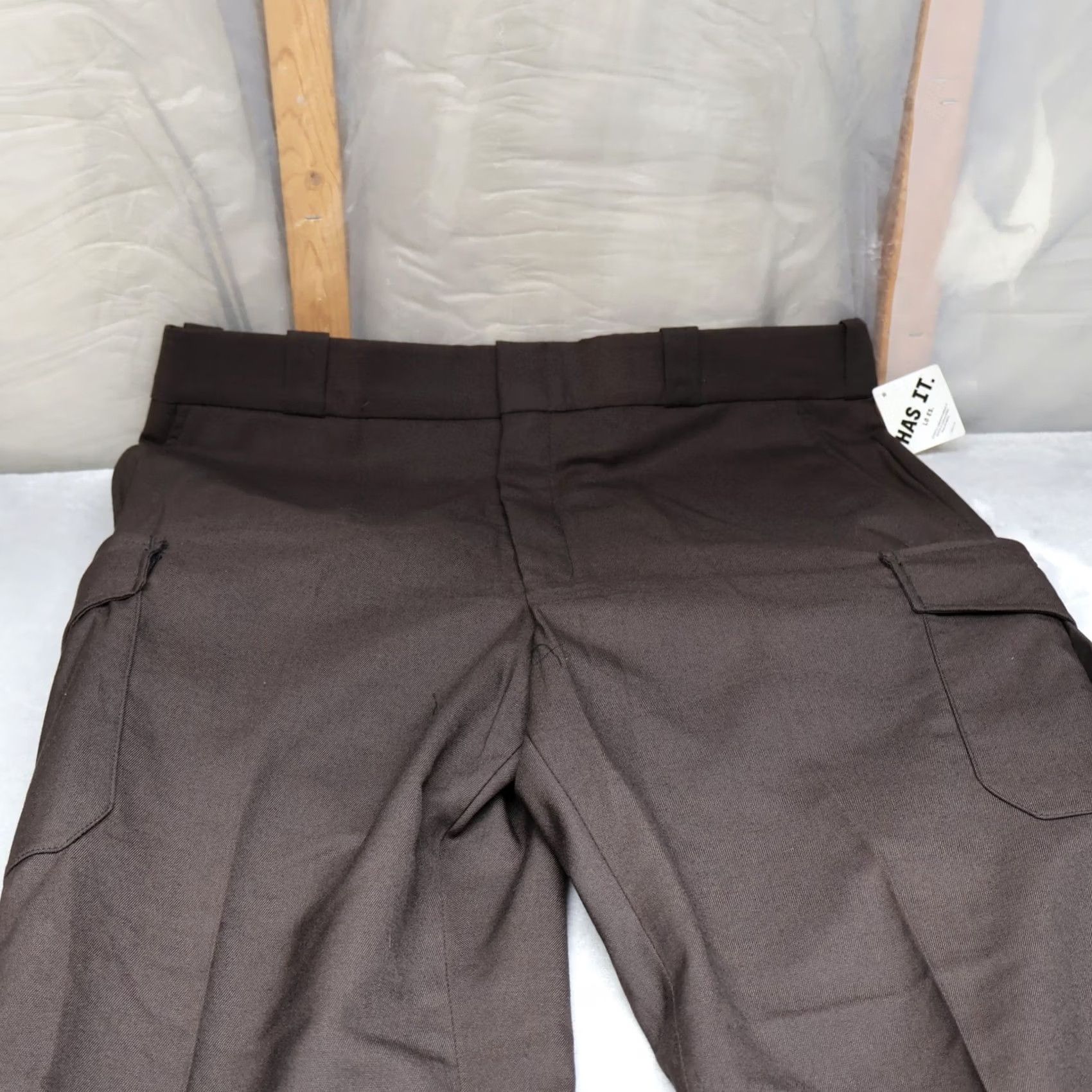 Vintage Flying Cross Cargo Pants Mens 38 Brown Lycra Straight Leg Casual Workwear Pants 36x38 New Size US 36 / EU 52 - 3 Thumbnail