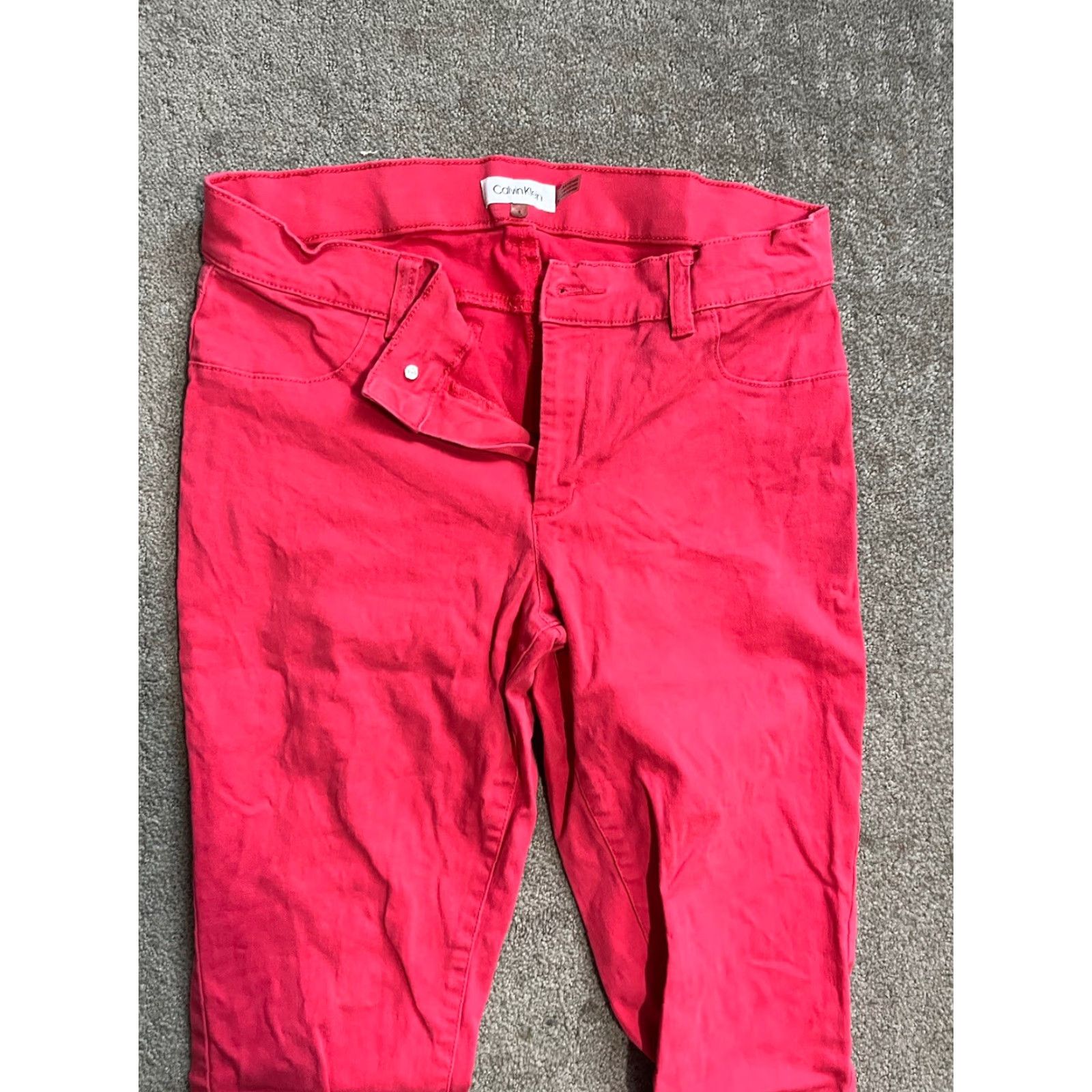 Calvin Klein Calvin Klein Women's Power Stretch Skinny Crop Pants Pink Size 6 Women's Size 28" / US 6 / IT 42 - 2 Thumbnail