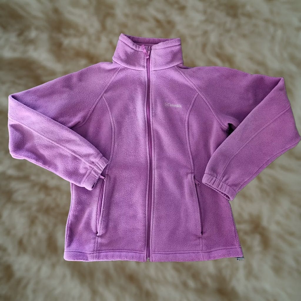 Vintage Columbia Jacket Womens Medium Purple Fleece Full Zip Casual Outdoor Hiking Size M / US 6-8 / IT 42-44 - 1 Thumbnail