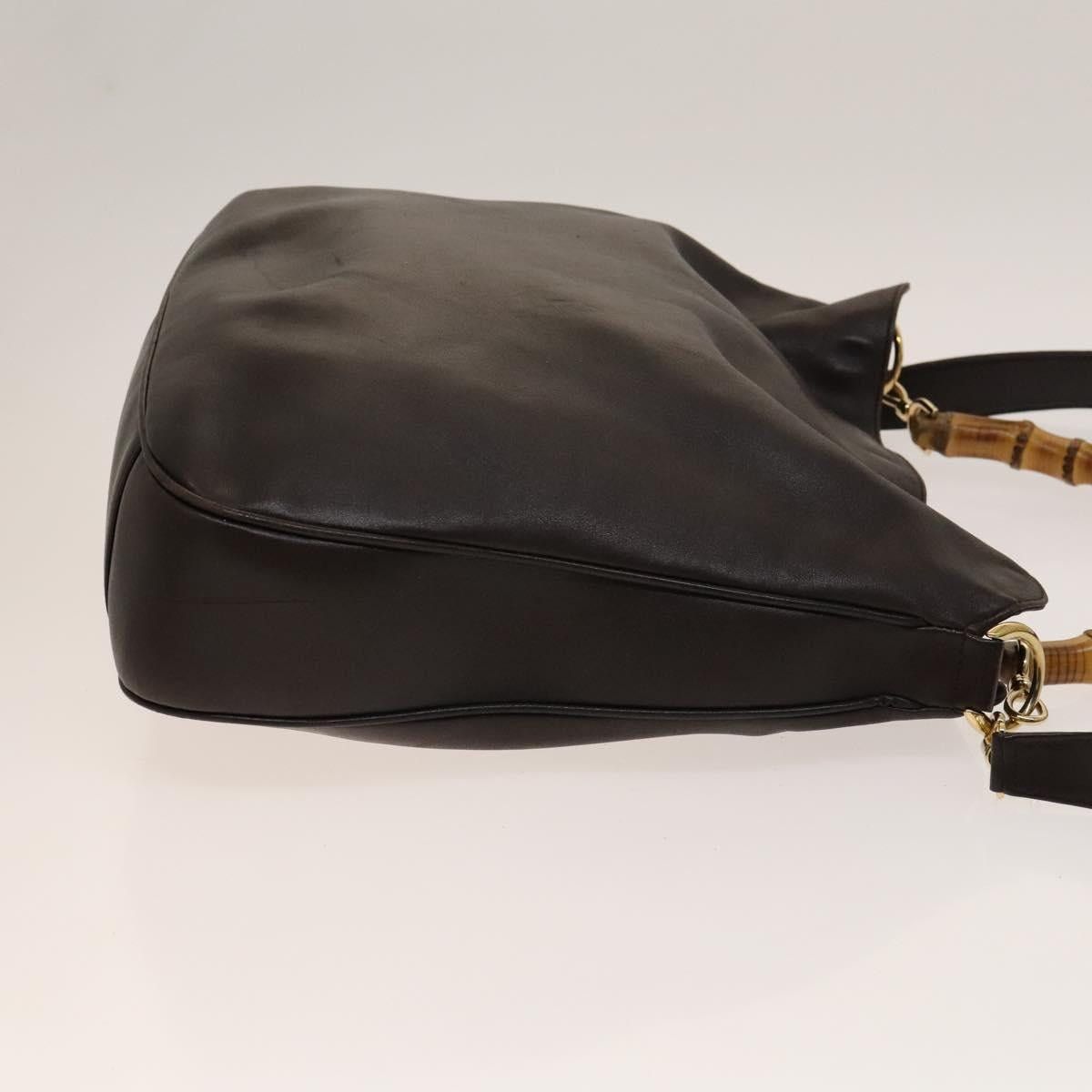 Gucci GUCCI Bamboo Shoulder Bag Leather Brown Gold Size ONE SIZE - 4 Thumbnail