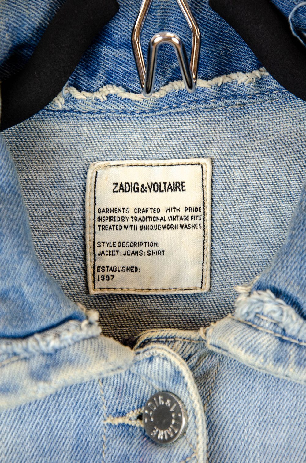 Zadig & Voltaire Zadig Voltaire Patchwork Denim Jacket Blue Distressed - S Size S / US 4 / IT 40 - 7 Thumbnail