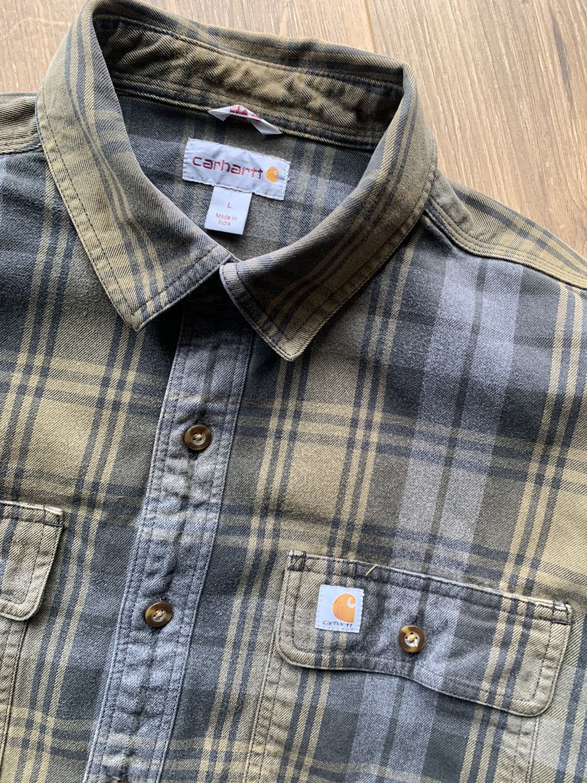 Carhartt × Vintage Vintage Carhartt EMEA Hubbard Plaid Shirt Size US L / EU 52-54 / 3 - 4 Thumbnail