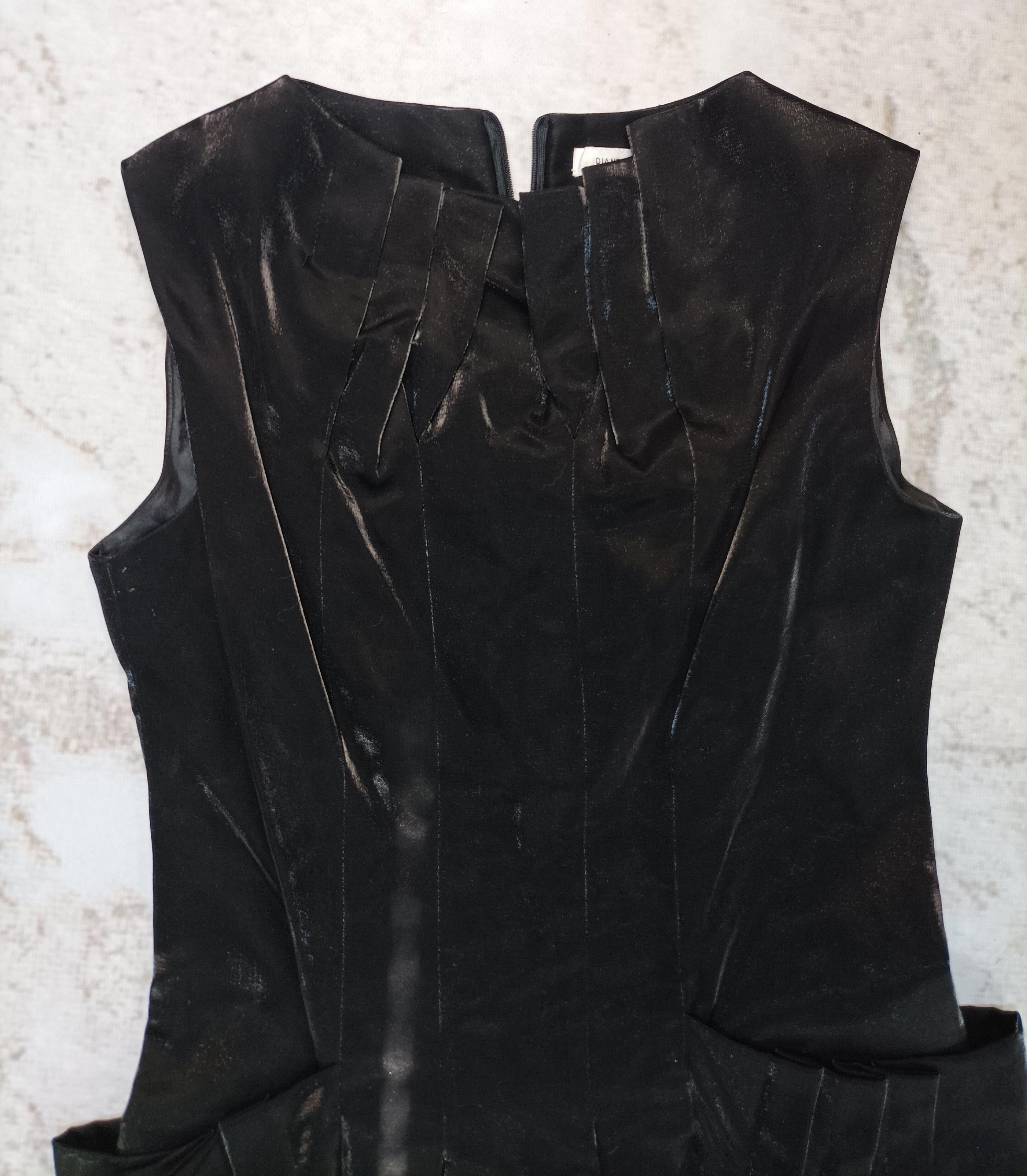 Diane von Furstenberg Diane von Furstenberg Black Silk Cotton Pleated Dress Size 6 Size M / US 6-8 / IT 42-44 - 6 Thumbnail