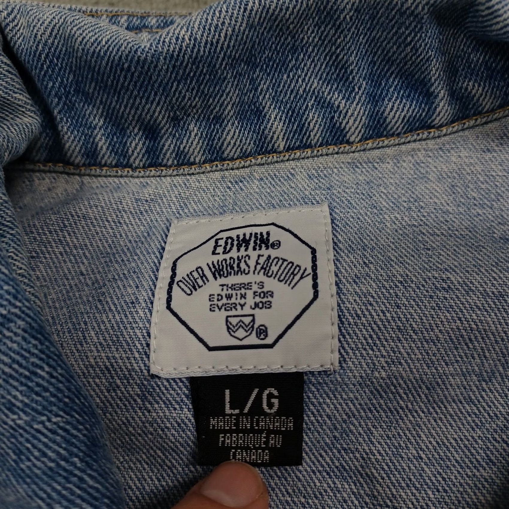 Edwin Edwin Jacket Womens Large Blue Denim Pockets Button Up Cropped Canada Size L / US 10 / IT 46 - 4 Thumbnail