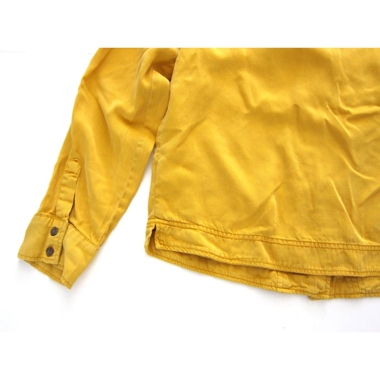 Vintage C&C California 100% Lyocell Mustard Yellow Collared Pocket Jacket Woman Medium Shirt Size S / US 4 / IT 40 - 5 Thumbnail