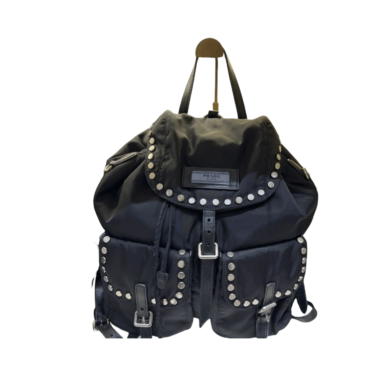 Prada Prada Studded Nylon Backpack One Size Size ONE SIZE - 1 Thumbnail