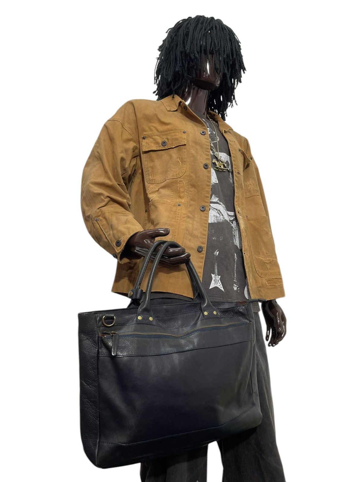Genuine Leather Full Leather Complete Works Tote Brief Bag 1🟩7 Size ONE SIZE - 2 Thumbnail