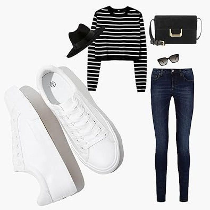 Other Sernial Women's Size 8 White Faux Leather Lace-Up Sneakers Size US 8 / IT 38 - 4 Thumbnail