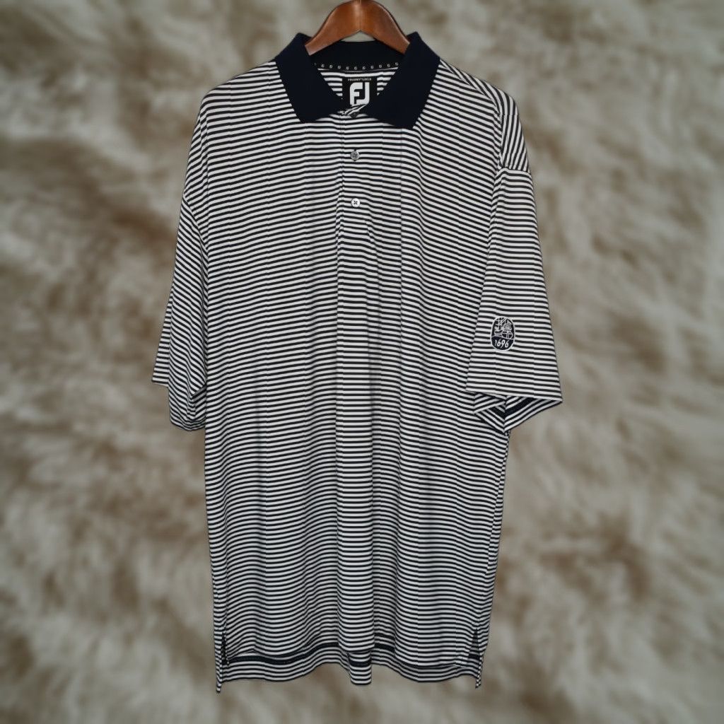 Footjoy Footjoy Polo Shirt Mens XL Blue Striped Prodry Lisle Golf 1696 Size US XL / EU 56 / 4 - 1 Thumbnail