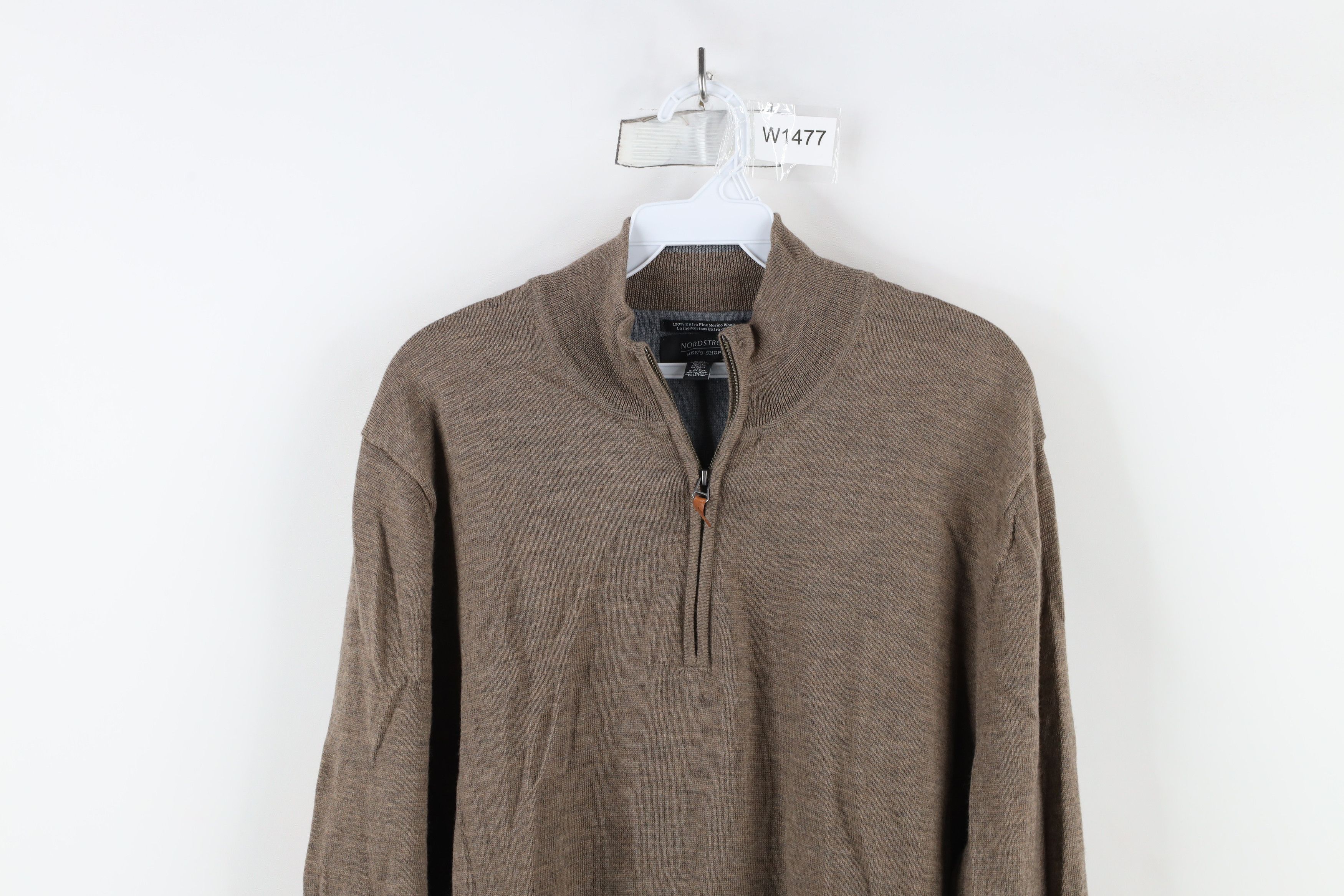 Vintage Vintage Y2K Nordstrom Fine Merino Wool Knit Half Zip Sweater Size US XXL / EU 58 / 5 - 2 Thumbnail