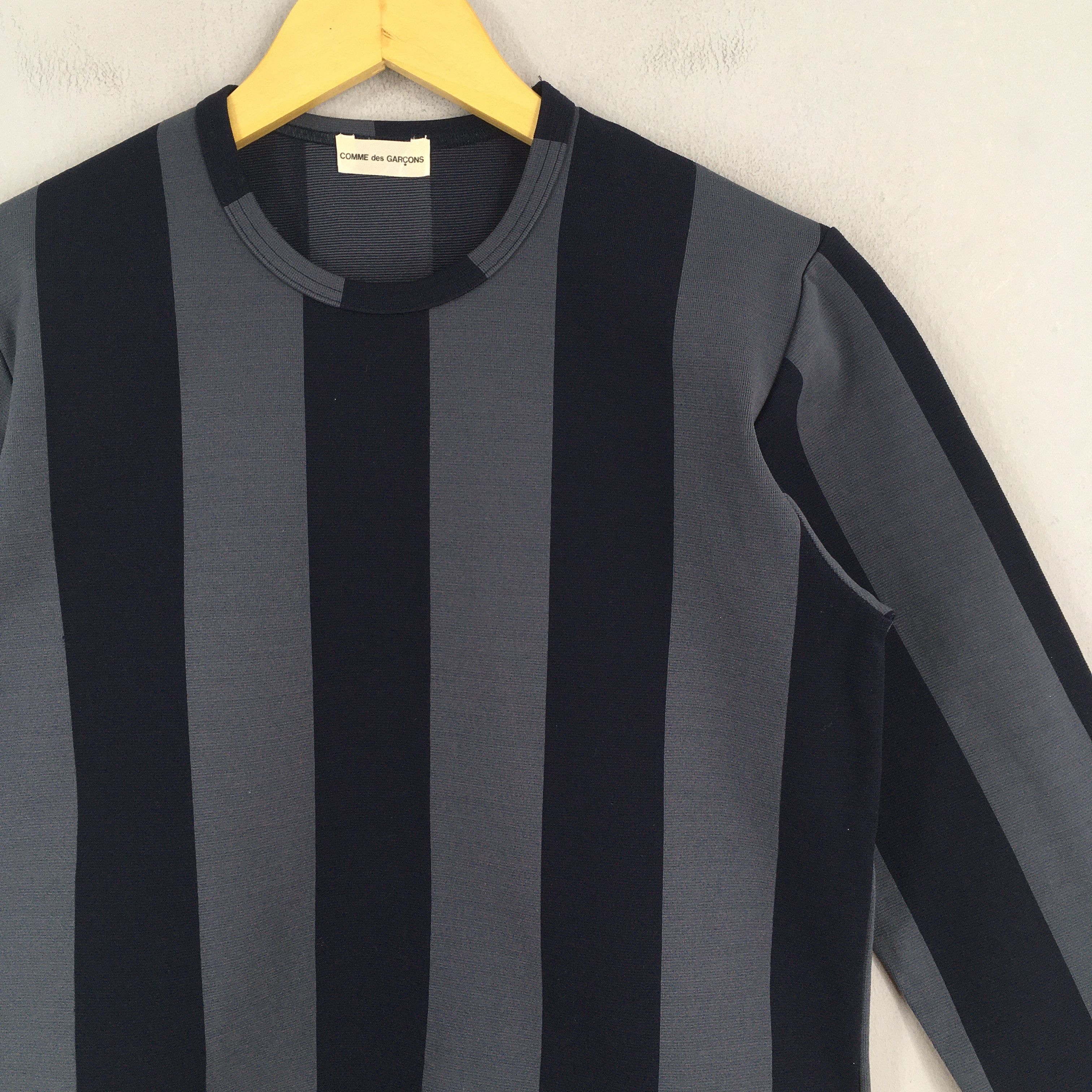 Comme des Garcons Comme Des Garcons Stripes Black Gray T shirt XSmall Size US XS / EU 42 / 0 - 2 Thumbnail