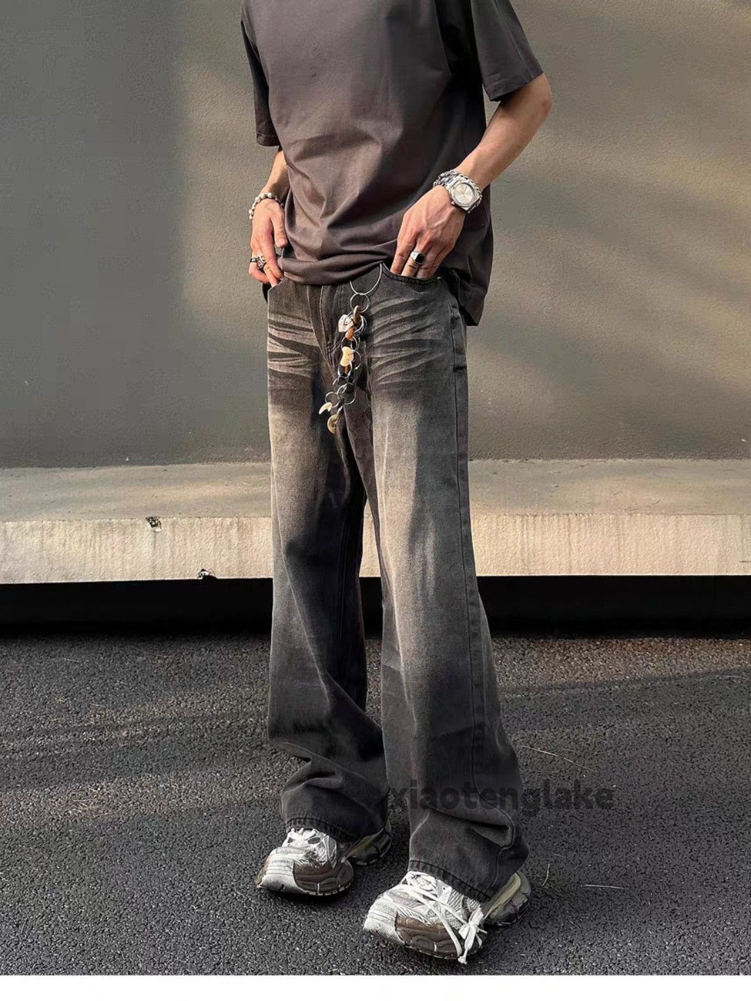 Jean × Vintage utility washed faded cleanfit yuppie baggy jeans Size US 34 / EU 50 - 3 Thumbnail