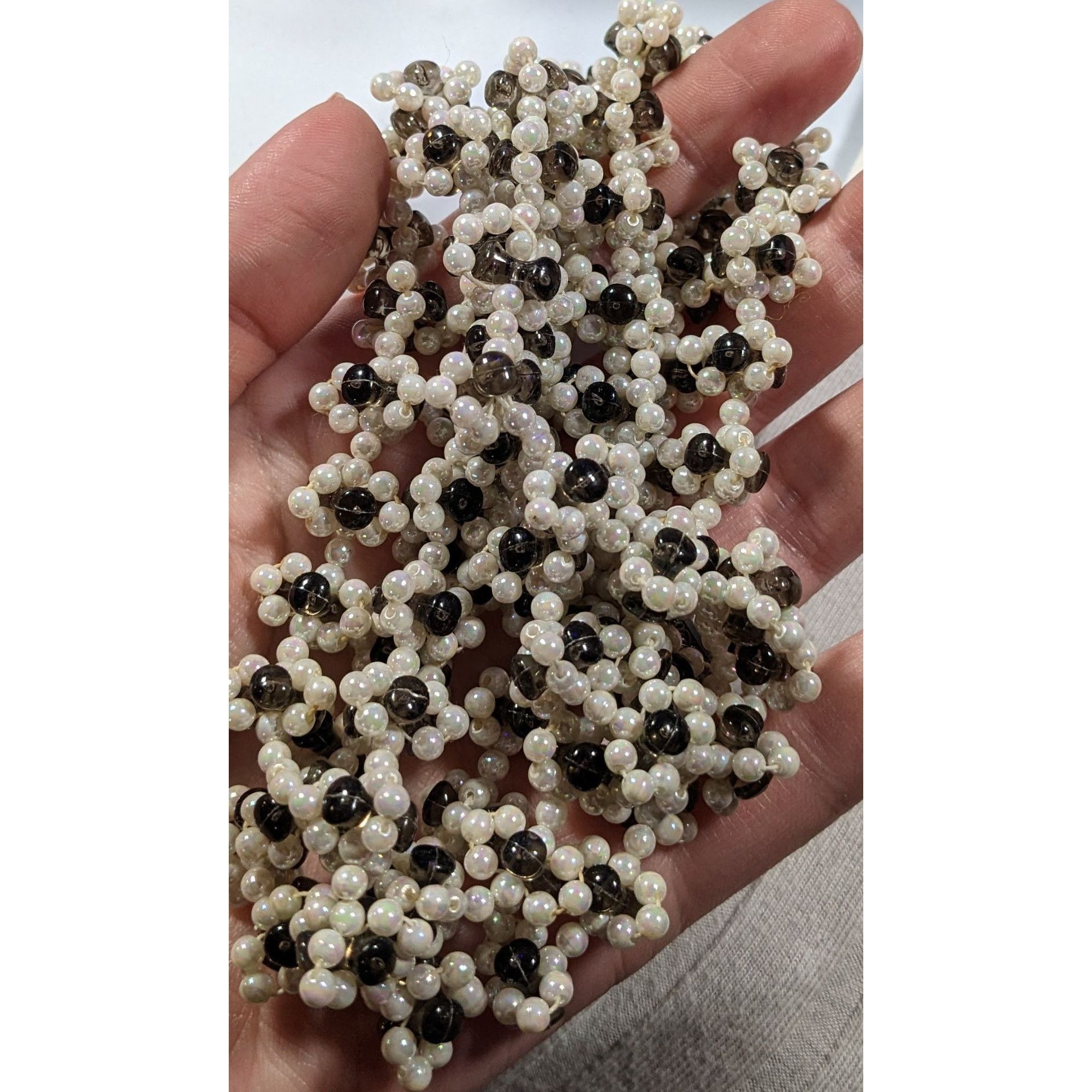 Other Handmade Floral Black And White Beaded Necklace Size ONE SIZE - 6 Thumbnail