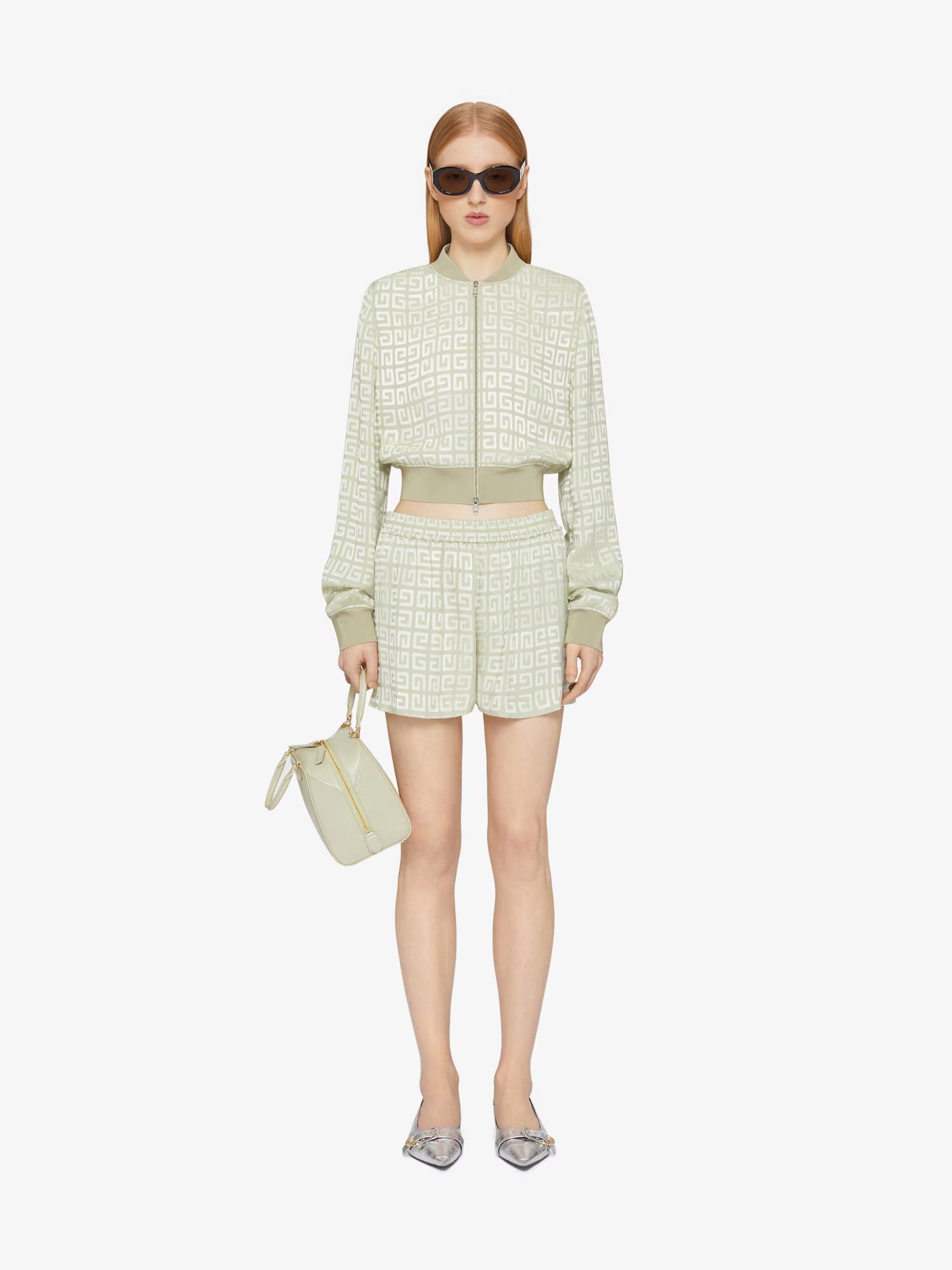Givenchy o1srvl11e0525 Bomber Jacket In 4G Jacquard in Green Size XL / US 12-14 / IT 48-50 - 2 Thumbnail