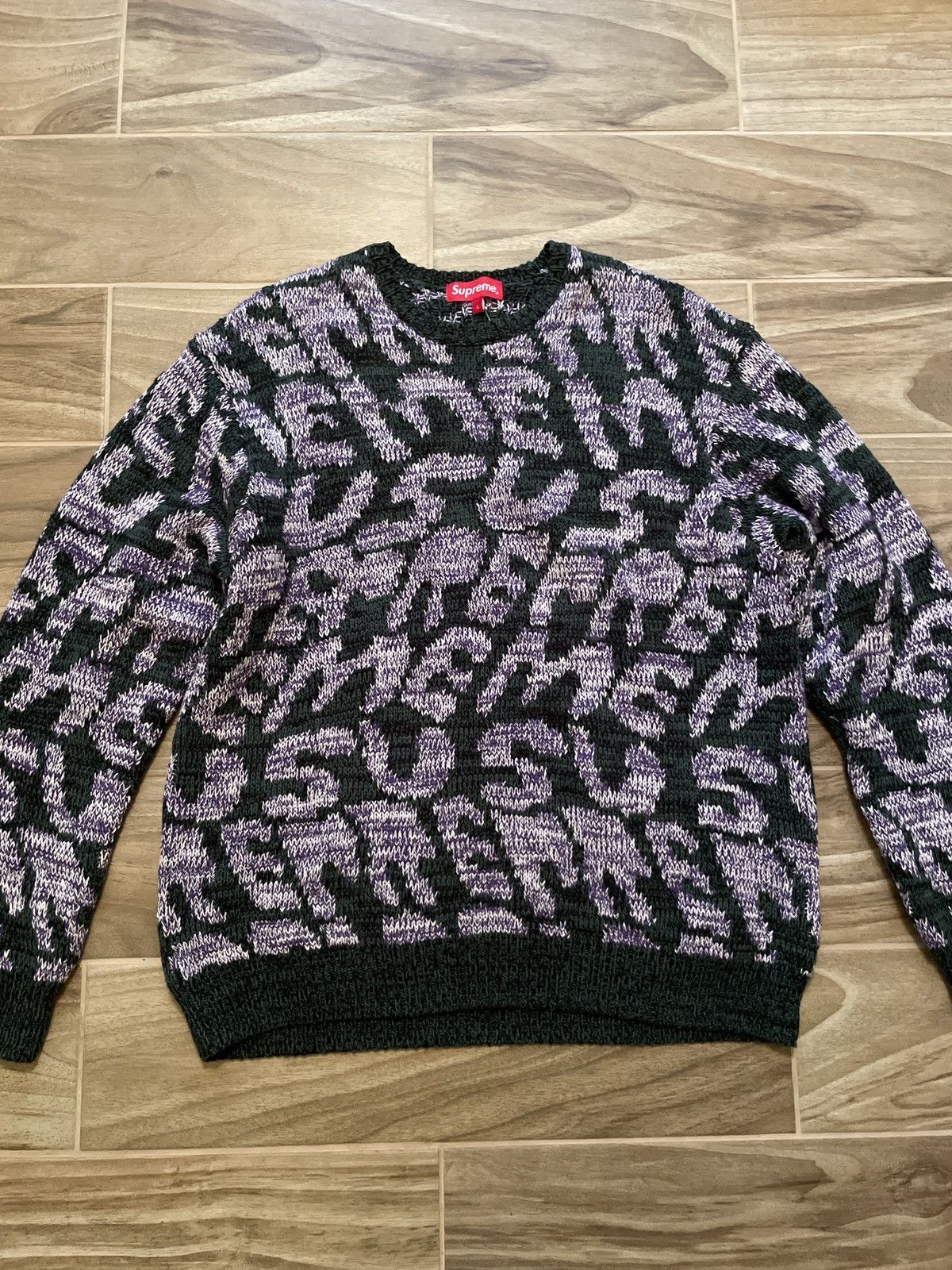 Supreme Sold-Supreme Stacked Sweater in Green Blue | Grailed