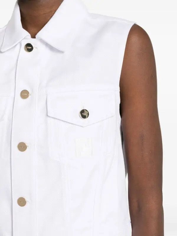 Fendi o1B3y1r0326 Gilet in White Size S / US 4 / IT 40 - 3 Thumbnail