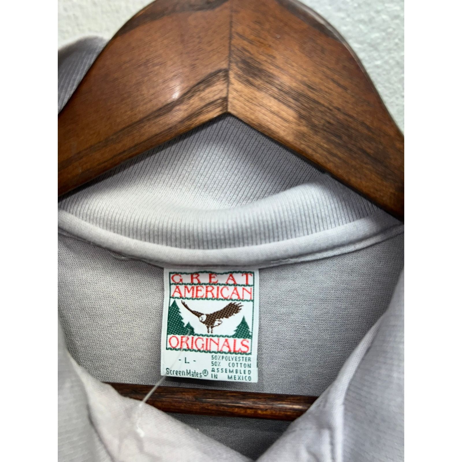 Vintage Vintage Gray Blank Polo Shirt Great American Originals 90s L Size US L / EU 52-54 / 3 - 6 Thumbnail