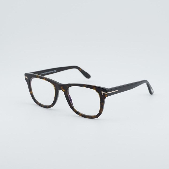 Tom Ford Tom Ford FT5820-B 052 Eyeglasses Havana 50mm Square Frame Size ONE SIZE - 1 Thumbnail