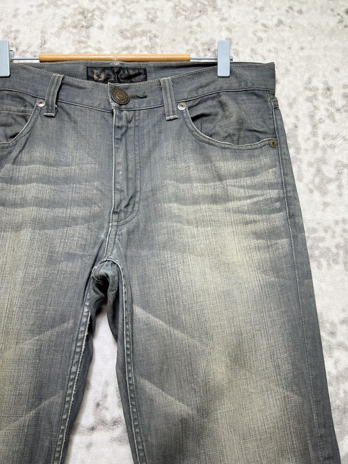 Kapital Vintage Back Number Claw Marks Straight Faded Grey Jeans Size US 34 / EU 50 - 5 Thumbnail