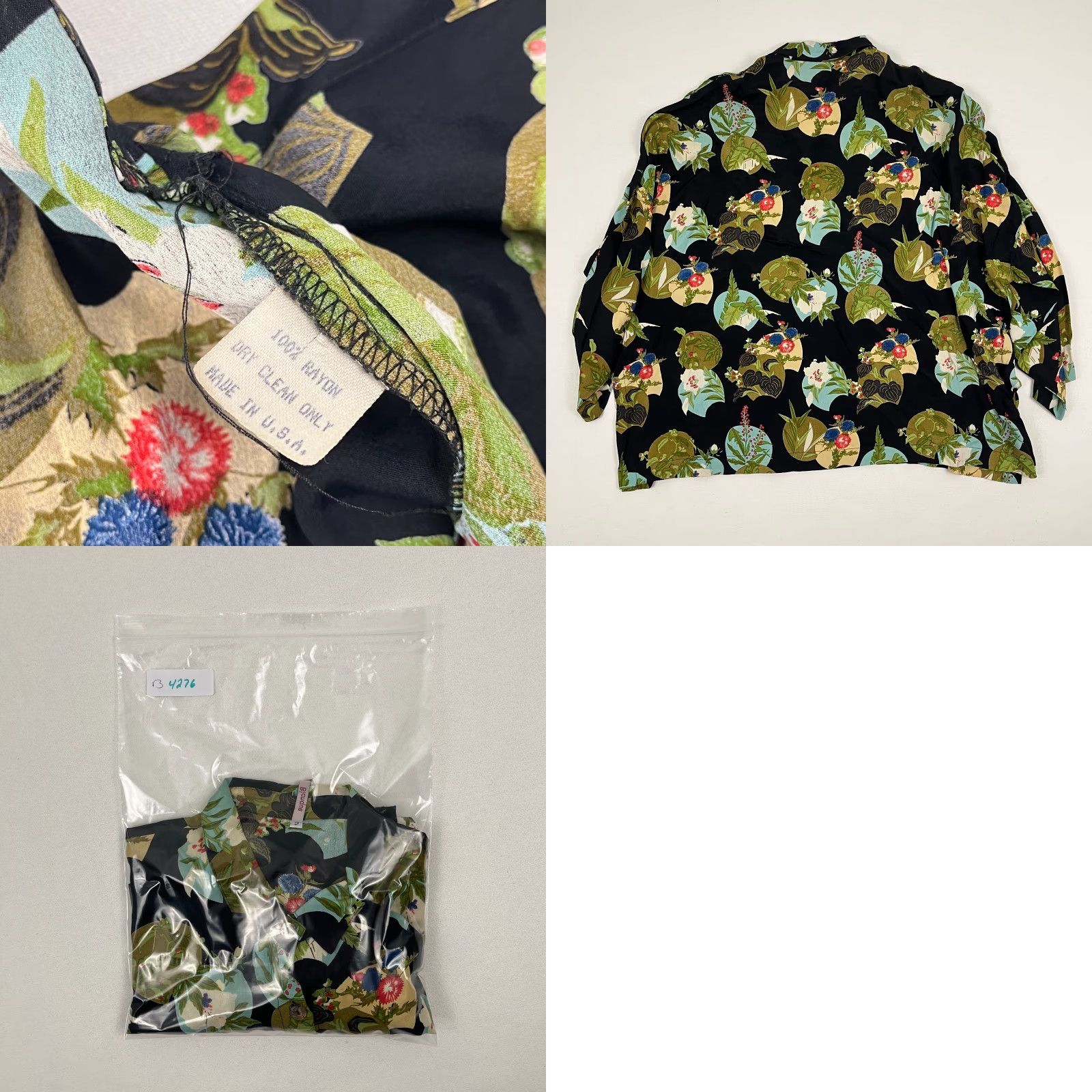 Vintage Blanque Blouse Womens Size 2 Black Floral Bohemian Button Front Top Shirt Size XS / US 0-2 / IT 36-38 - 8 Thumbnail