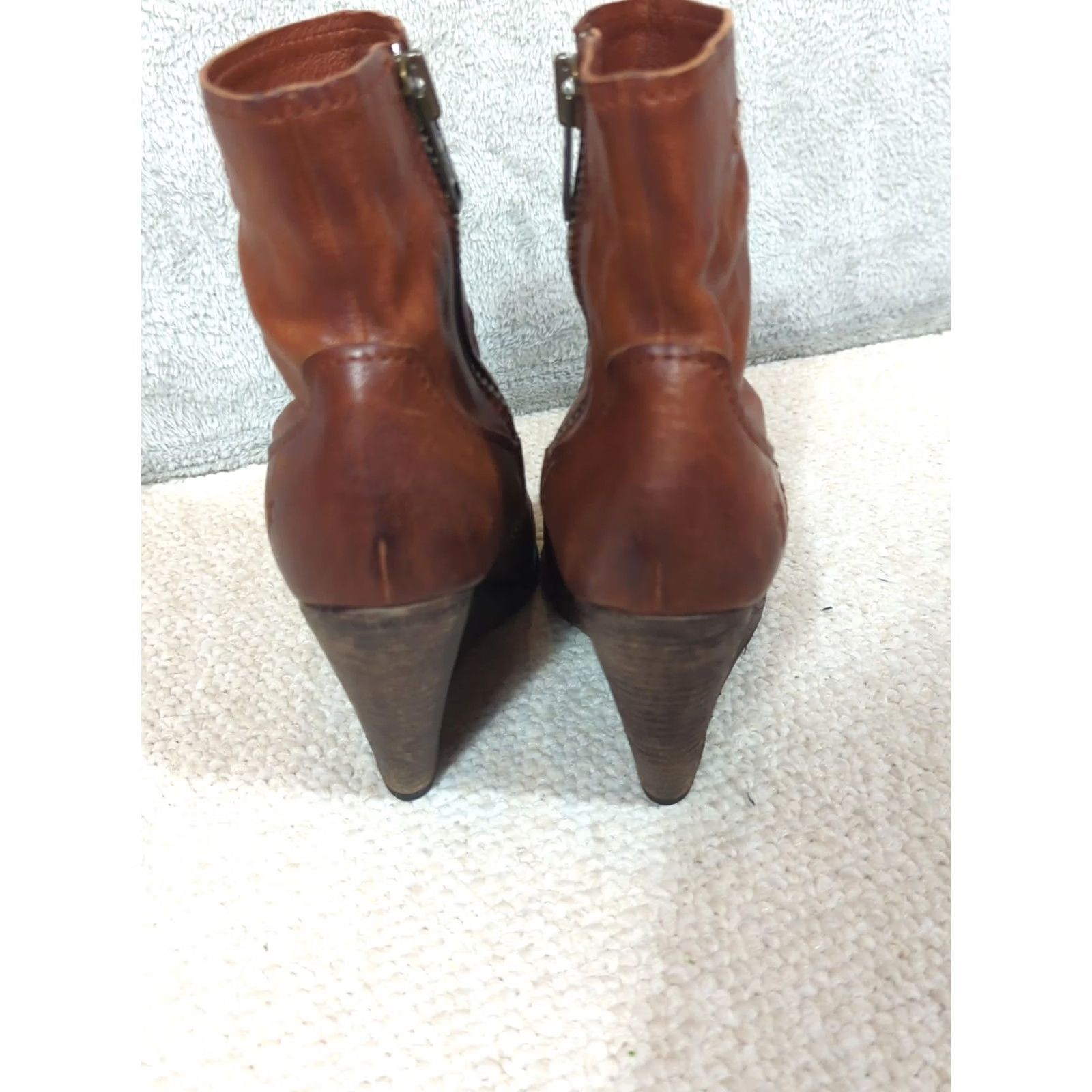 Frye Frye CeCe Boot Brown Leather Ankle Boots 6.5 Women Zip Pointed Toe Boho Chic Size US 7 / IT 37 - 4 Thumbnail