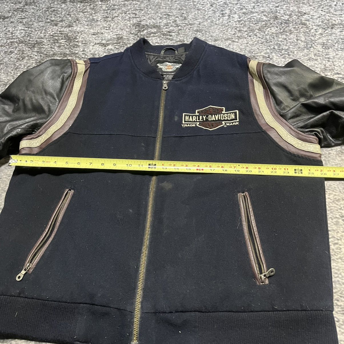Harley Davidson VINTAGE HARLEY DAVIDSON GRUNGE LEATHER BOMBER VARSITY JACKET Size US XL / EU 56 / 4 - 11 Thumbnail