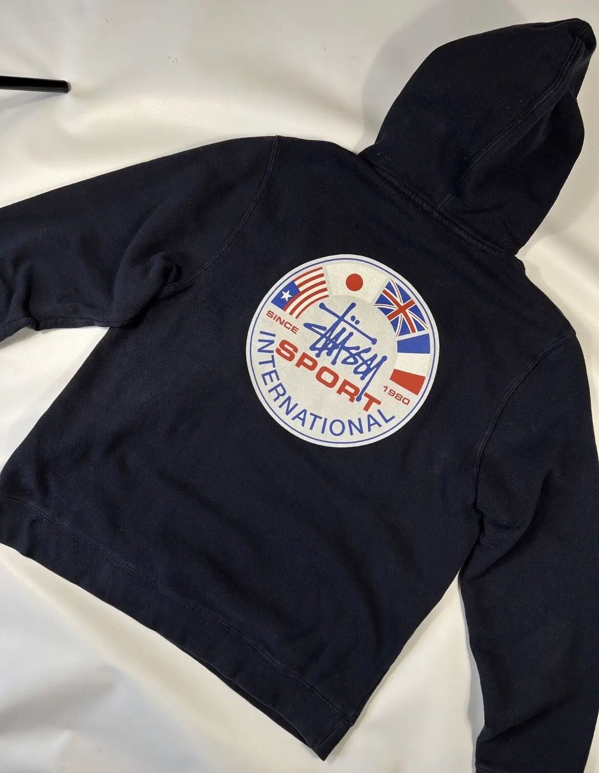 image of Stussy International Sport Vintage Hoodie in Black, Men's (Size Large)