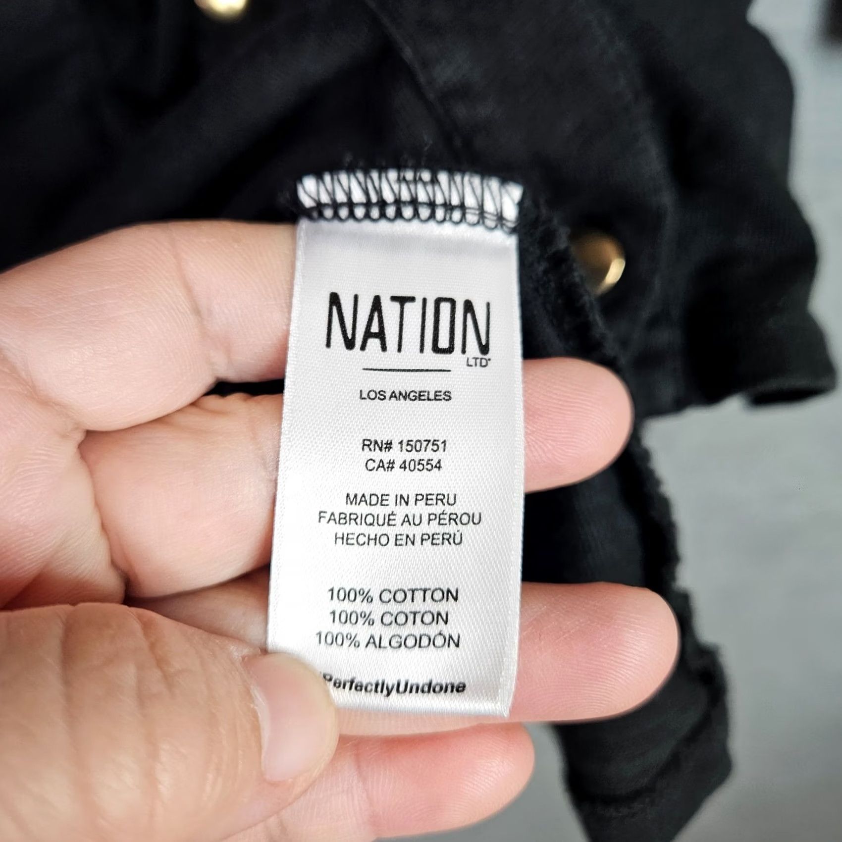 P.E Nation Nation LTD Brooks Mini Dress S Black V-Neck Long Sleeve A-Line, Casual, Cotton, Solid, Lightweight, All Season Womens Size S / US 4 / IT 40 - 5 Thumbnail