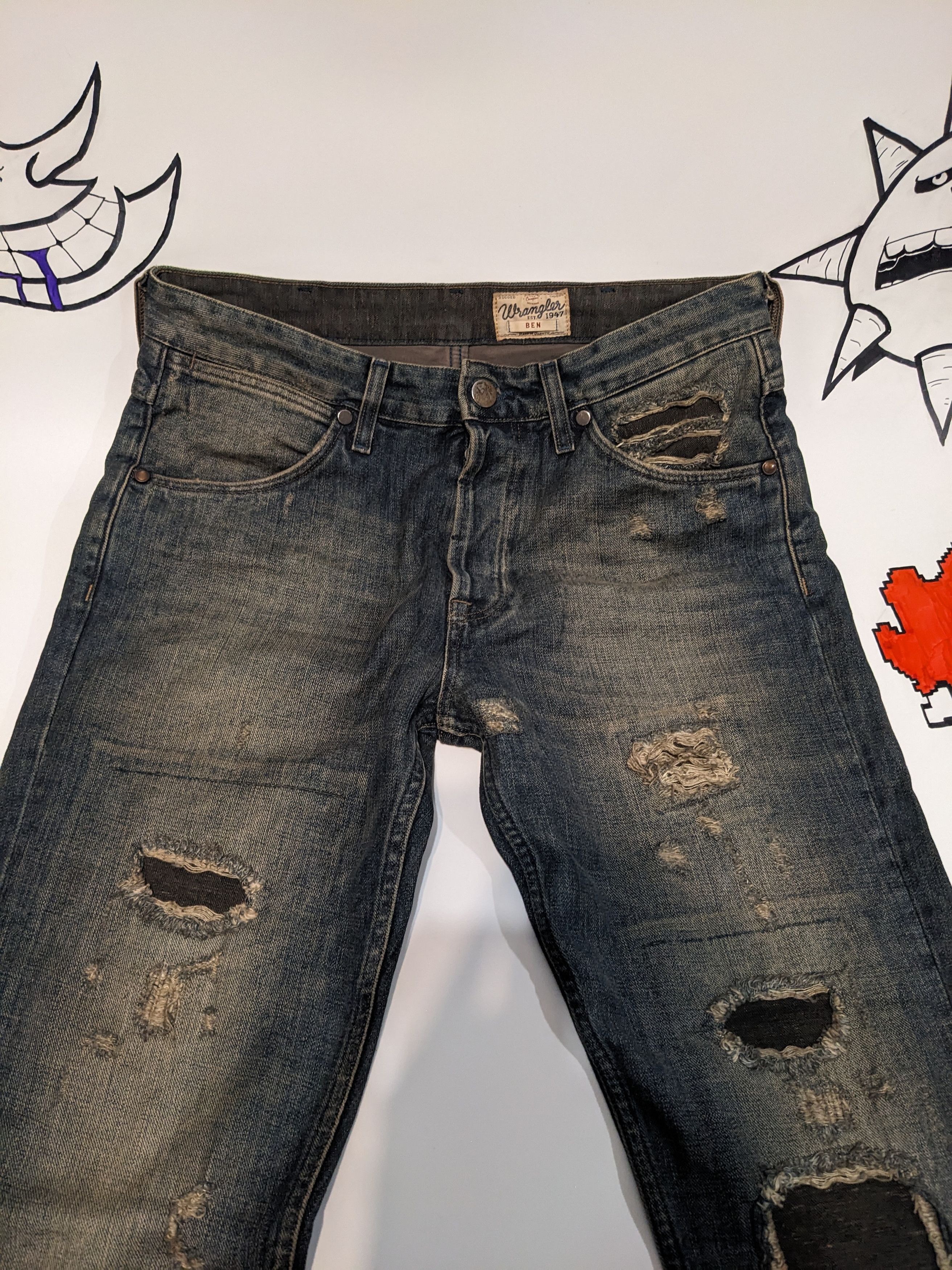 Other Vintage 90's wrangler trashed pants Size US 32 / EU 48 - 5 Thumbnail