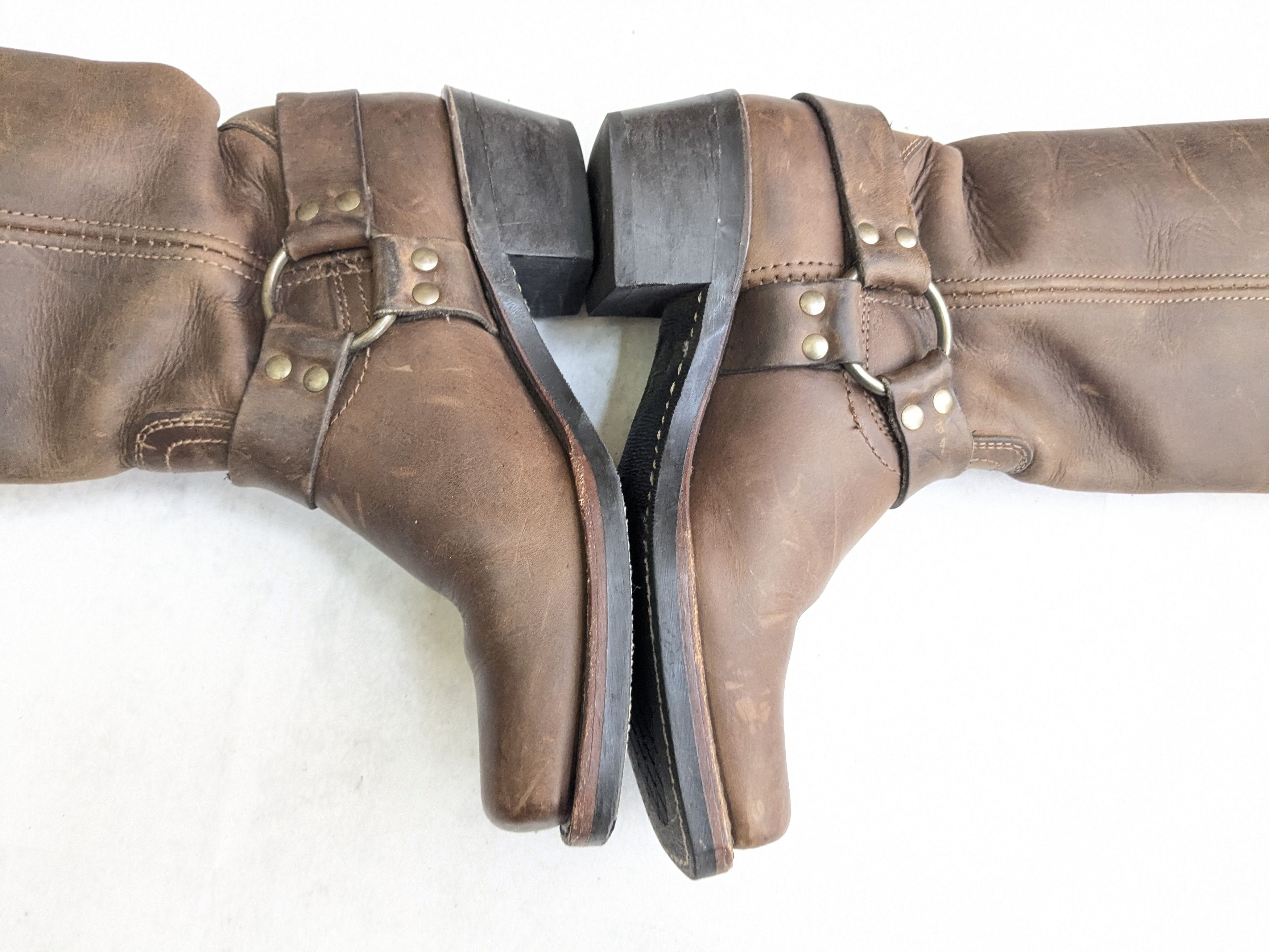 Frye Frye Harness Boots Brown Leather 7 M Leather Buckle Harness Size US 7 / EU 40 - 8 Thumbnail