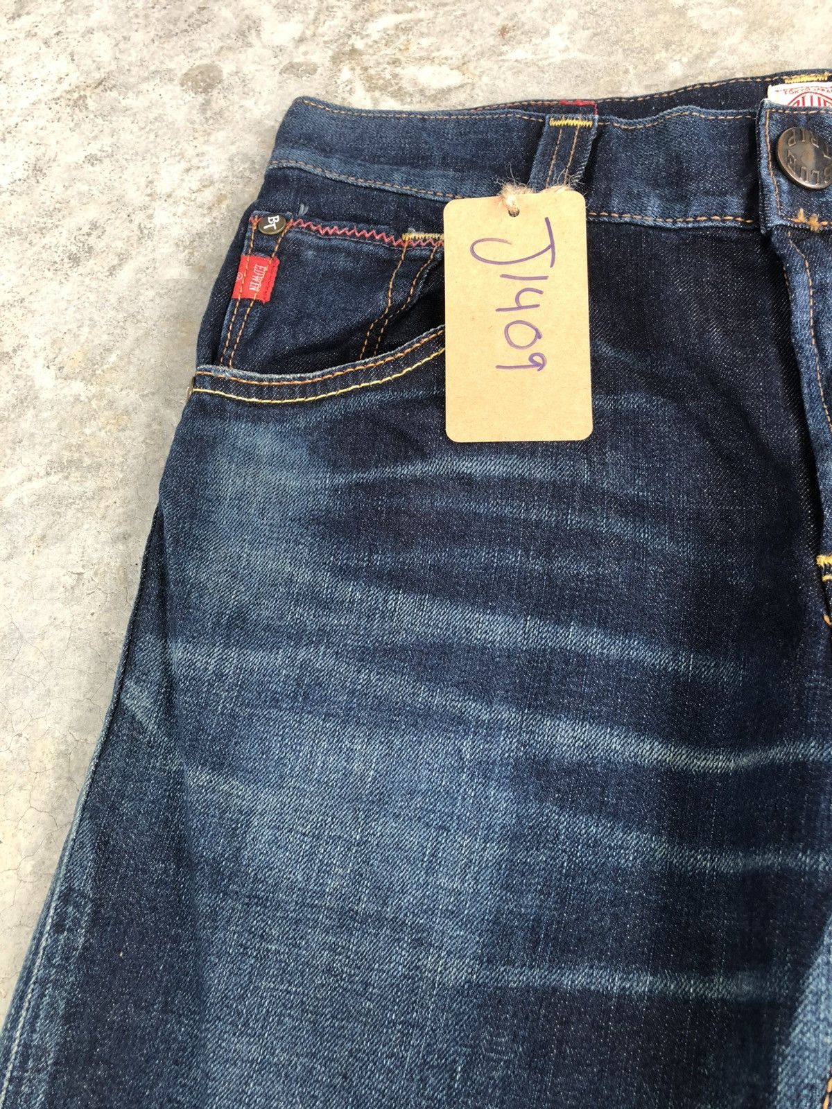 If Six Was Nine Edwin Flared Jeans Bootcut Distressed Back Buckle Size US 33 - 14 Thumbnail