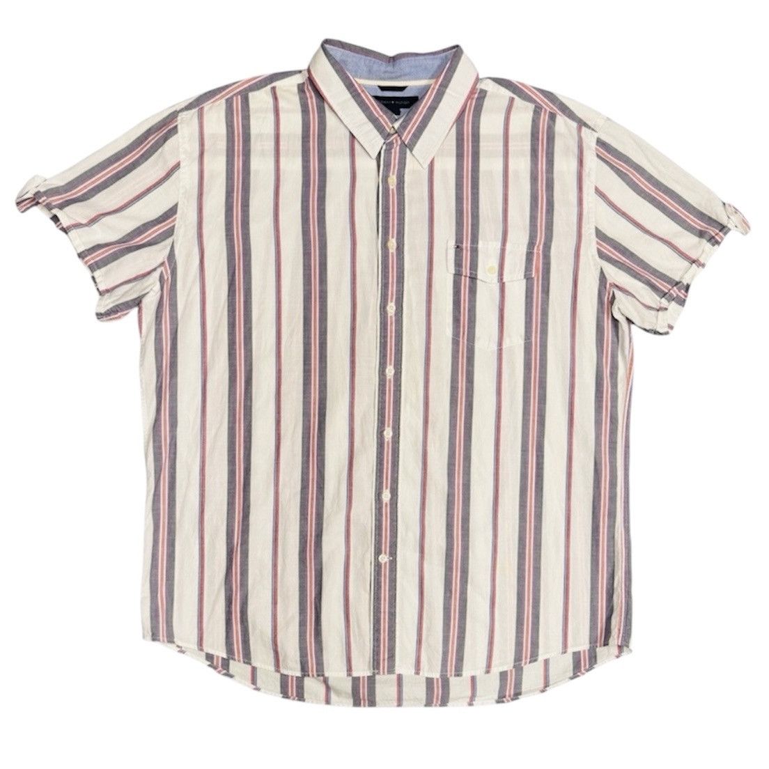 Tommy Hilfiger Vintage Tommy HILFIGER Button Short Sleeve Striped Shirt Size US XXL / EU 58 / 5 - 2 Thumbnail