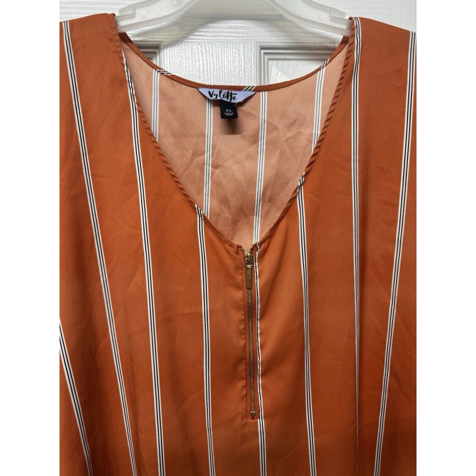 Other Valette Women’s Creamcicle Orange Striped Blouse - 3XL Size 3XL / US 20-22 - 3 Thumbnail
