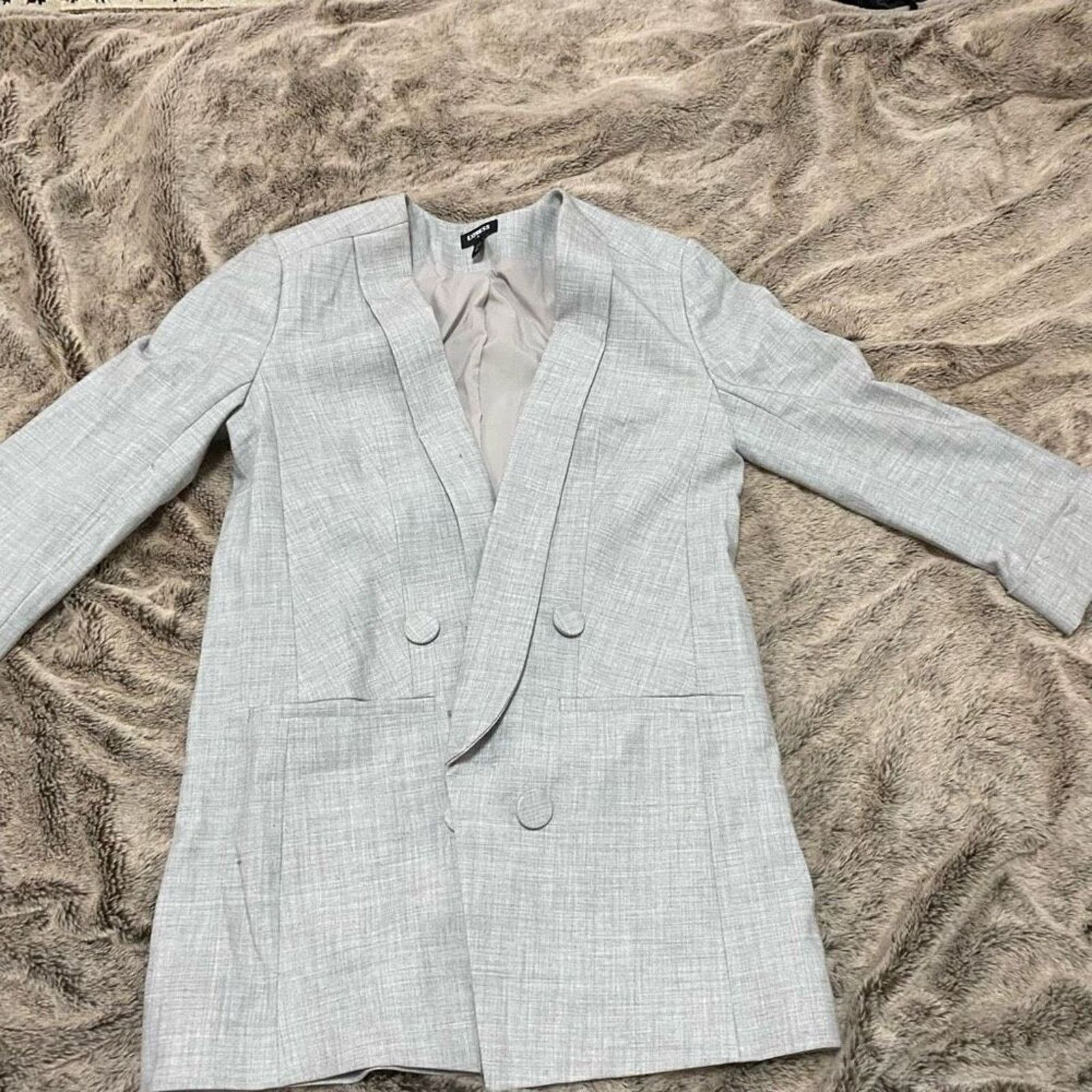 Express Express Oversized Gray Blazer | Sz XS Size XS / US 0-2 / IT 36-38 - 2 Thumbnail
