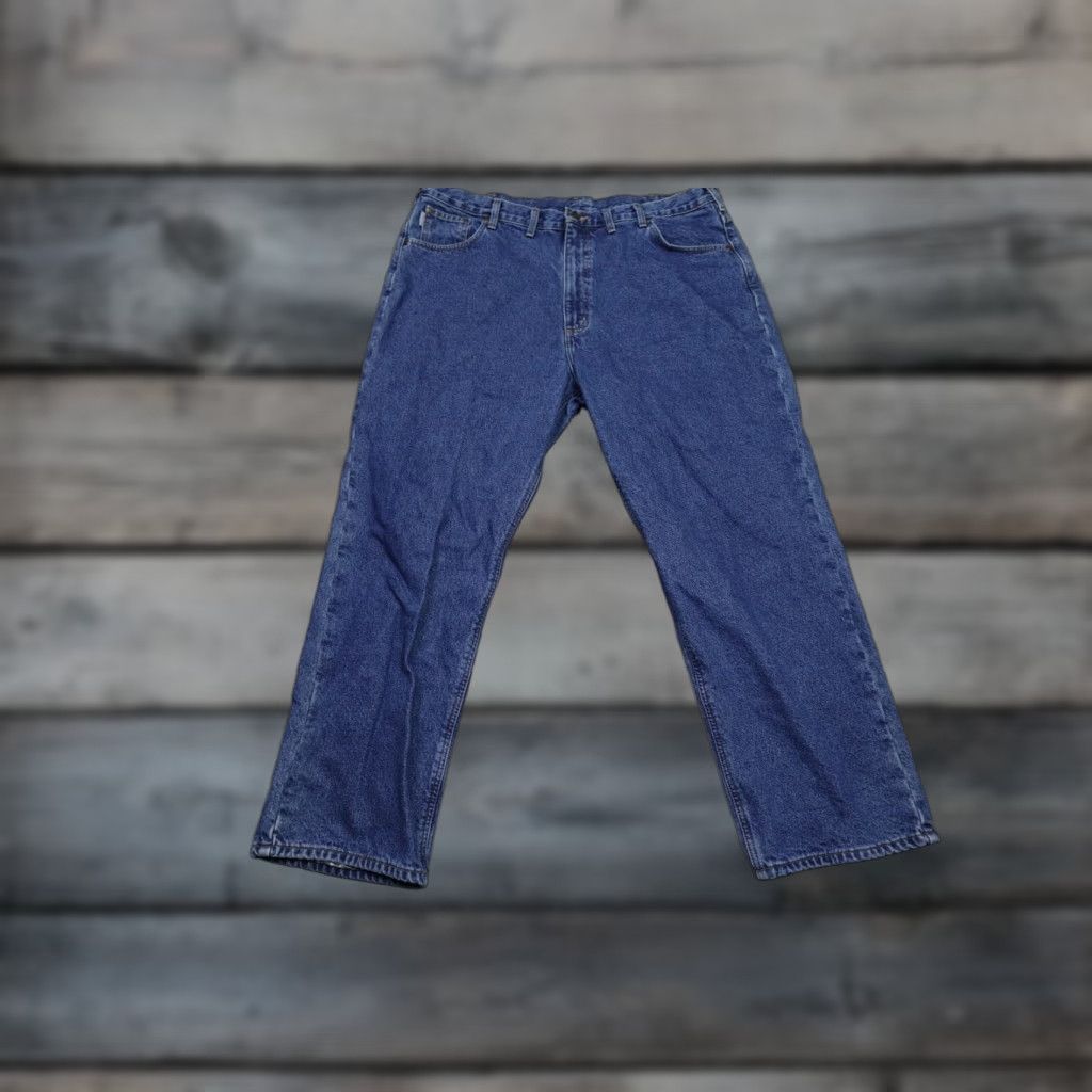 Carhartt VINTAGE Carhartt Jeans Mens 42x32 Blue Dark Wash Workwear Relaxed Straight 5-Pocket USA Theme Mens Size US 42 / EU 58 - 1 Thumbnail