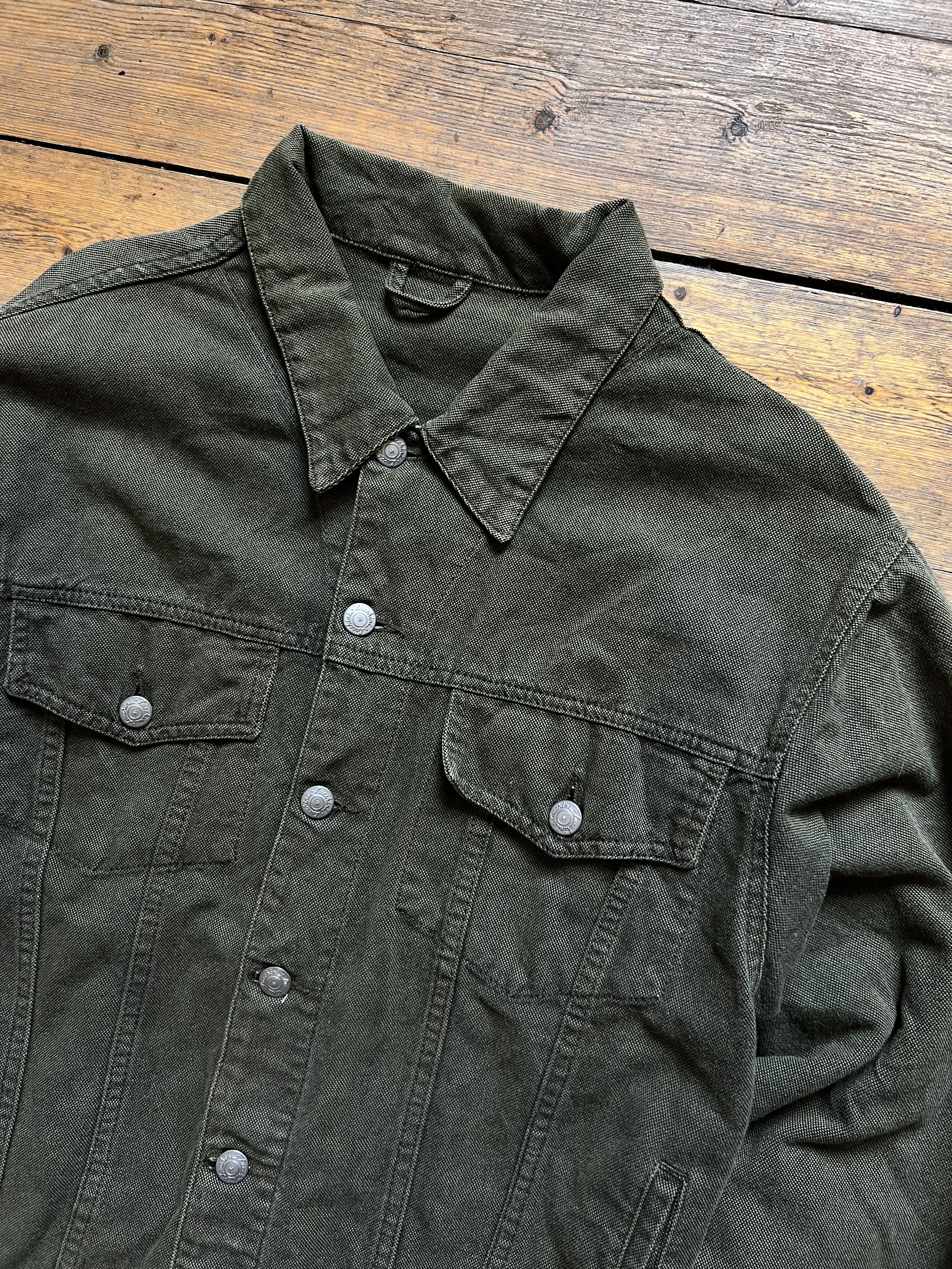 Other Khaki Denim No Name Vintage Heavy Jacket 1990s Size US M / EU 48-50 / 2 - 4 Thumbnail