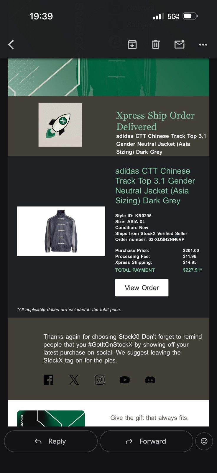 Clot * adidas CTT chinese track top 3.1