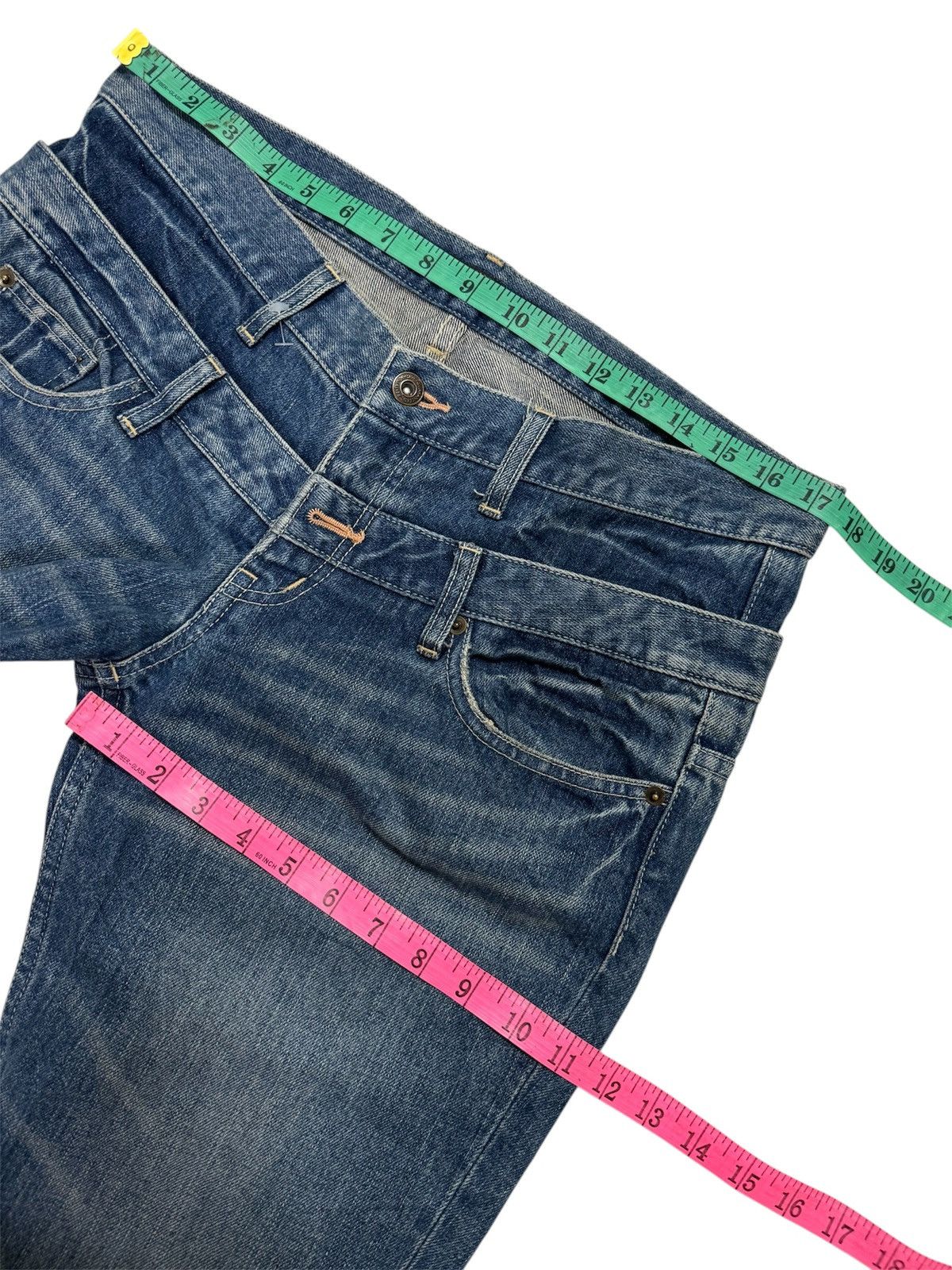 Japanese Brand JAPANESE DESIGN DOUBLE WAIST DISTRESSED DENIM JEANS Size US 34 / EU 50 - 18 Thumbnail