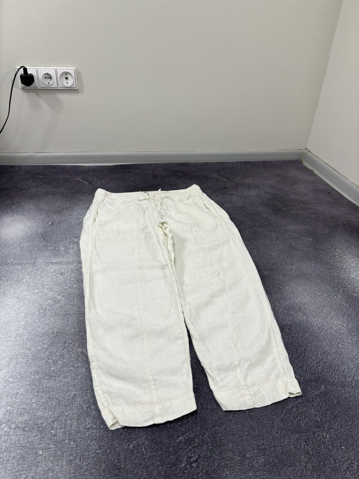 Transit Transit Par Such Women’s White/Cream Linen Pants Trousers Size 30" / US 8 / IT 44 - 4 Thumbnail