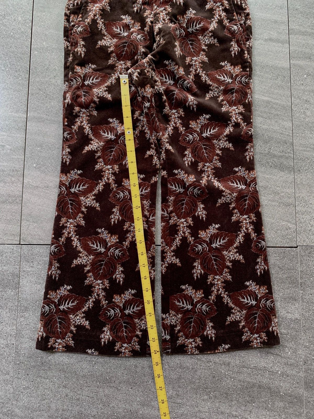 Comme des Garcons FREE TAX! 2001 Floral Velvet Patterned Flared Trousers Size US 29 - 19 Thumbnail