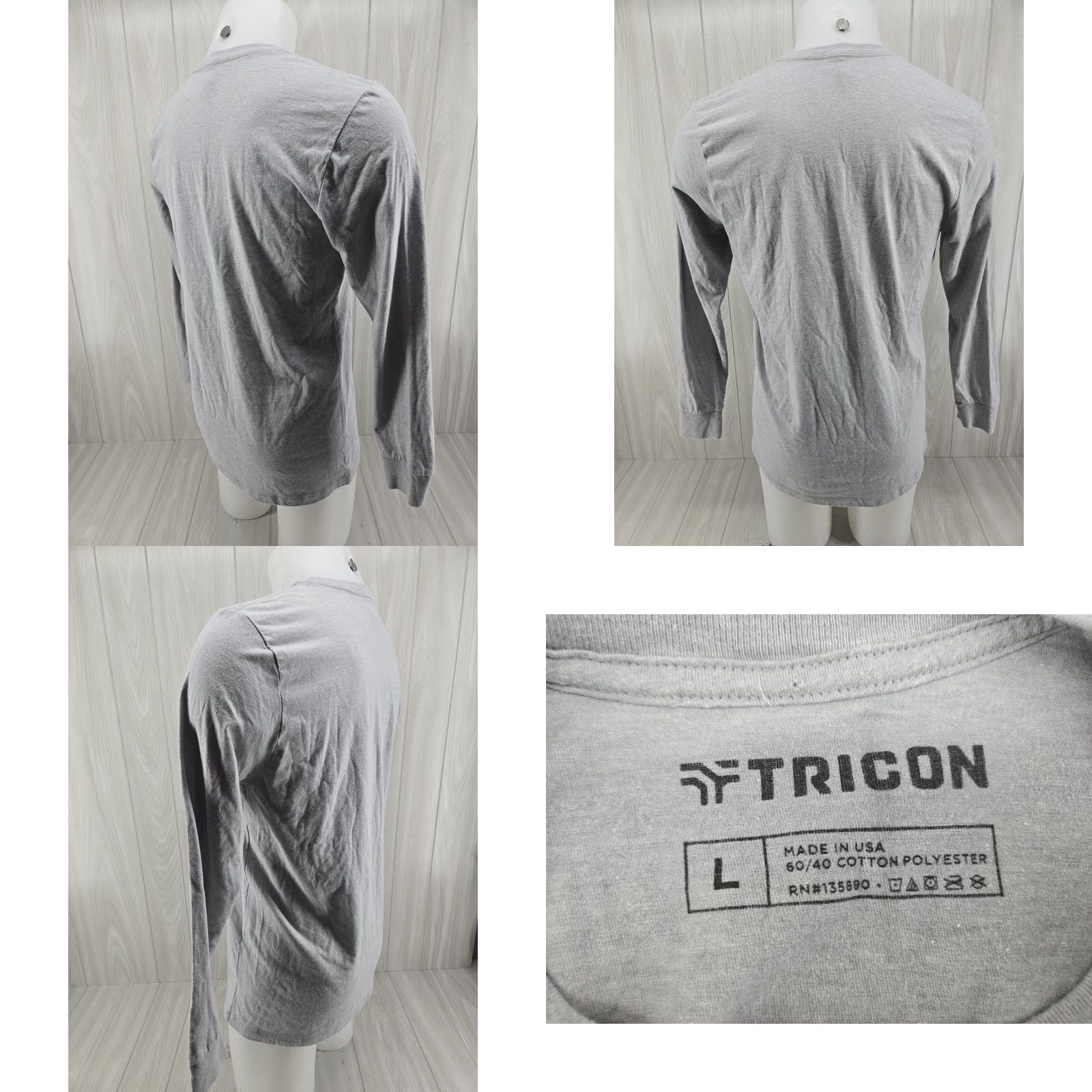 Vintage TRICON Steel Wear Shirt Long Sleeve Gray Shirt Large XL Mens T-Shirt Graphic Print Size US XL / EU 56 / 4 - 8 Thumbnail