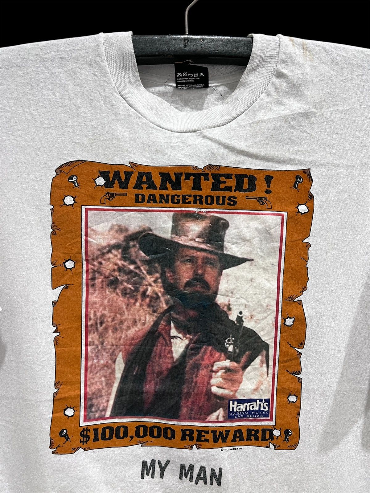 Vintage 90s Harrah's Entertainment Promo Tee Cowboy graphic