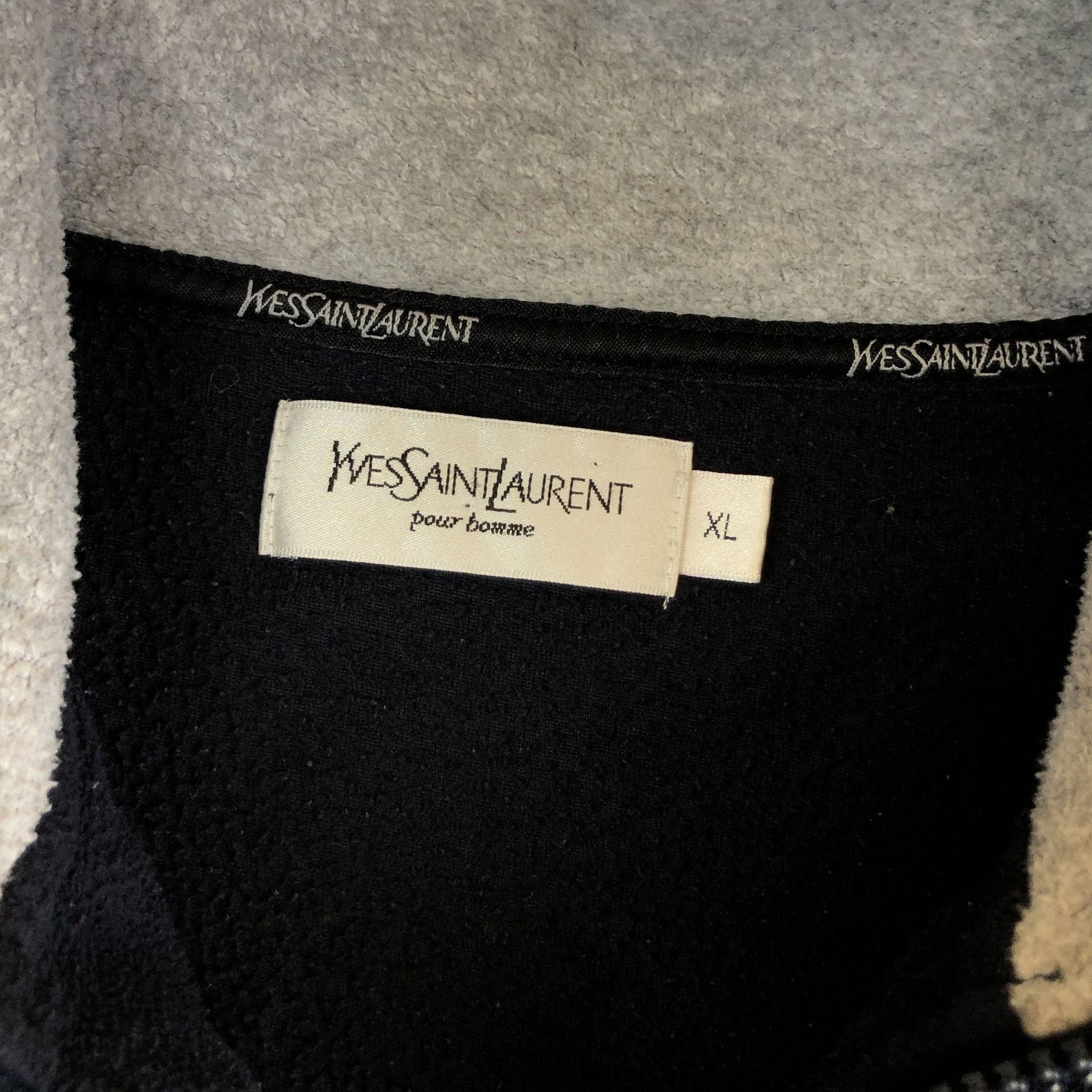 Yves Saint Laurent YSL Fleece Half Zip Yves Saint Laurent Big Logo in Navy Size US XL / EU 56 / 4 - 9 Thumbnail