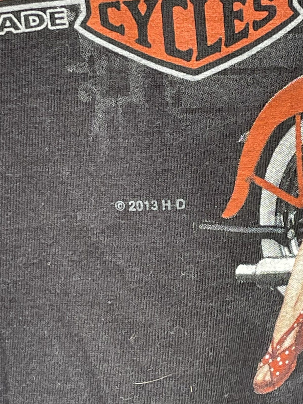 Harley Davidson 2013 Harley Davidson Boston Panhead Pinup Chick T Shirt Size US XL / EU 56 / 4 - 4 Thumbnail