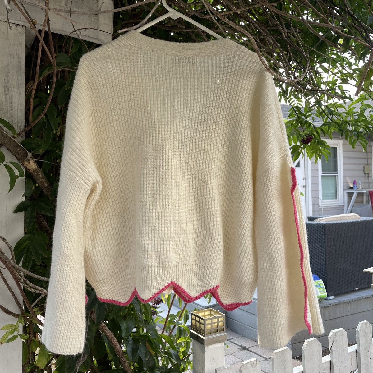 Other Hand Knit Cropped Crotchet Cardigan Shirt Boxy Bowling Size US L / EU 52-54 / 3 - 9 Thumbnail